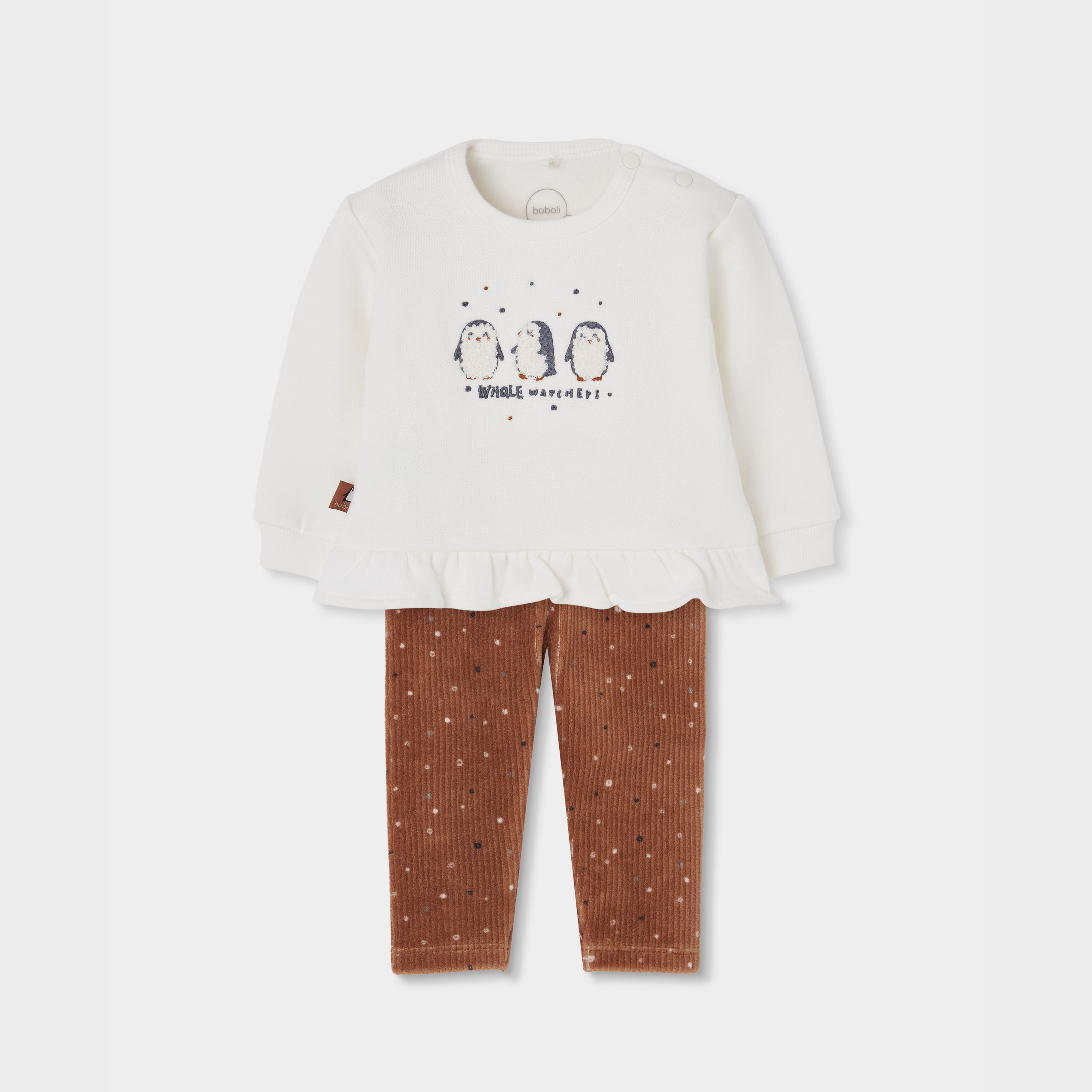 Ensemble bébé fille en maille imprimé pingouins, BOBOLI
