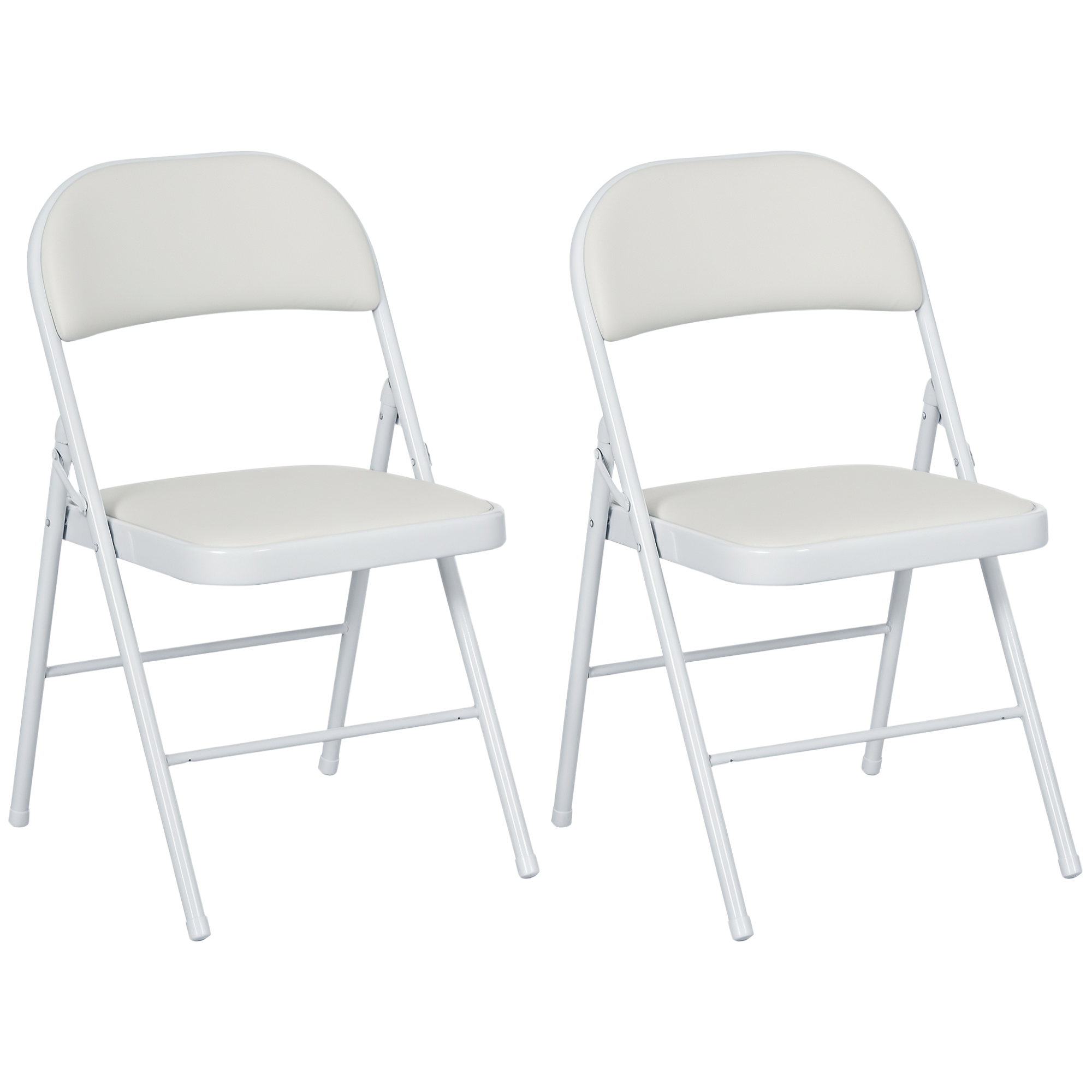 Chaise pliante Revêtement synthétique Blanc, HOMCOM
