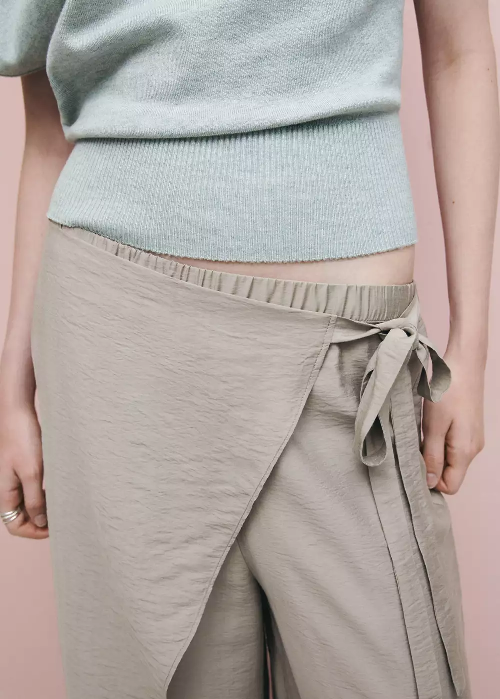 Pantalon wide leg paréo, MANGO TEEN