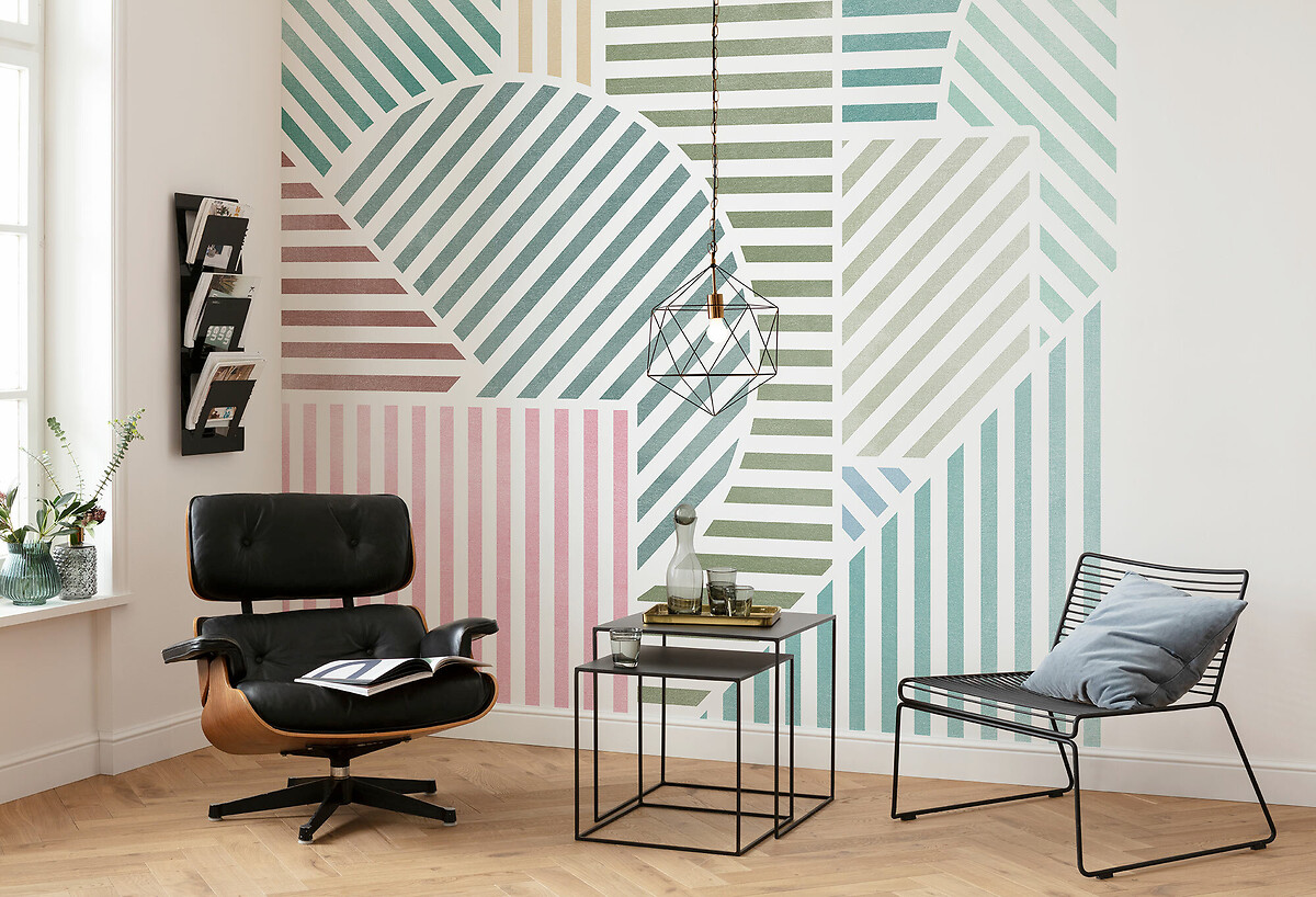 Papel de parede Jeux de Lignes Bonbon, INTERELIFE, INTERELIFE