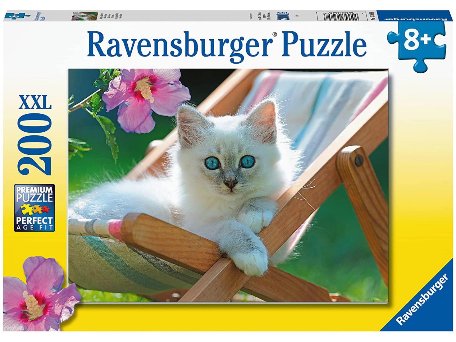 Puzzle 200 pièces XXL - Chaton blanc, RAVENSBURGER
