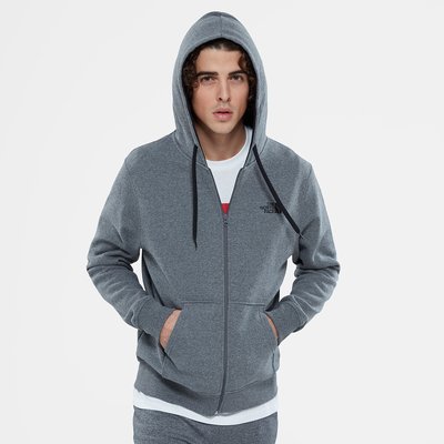 Open Gate Hoodie with Logo Print and Zip Fastening in Cotton Mix THE NORTH FACE