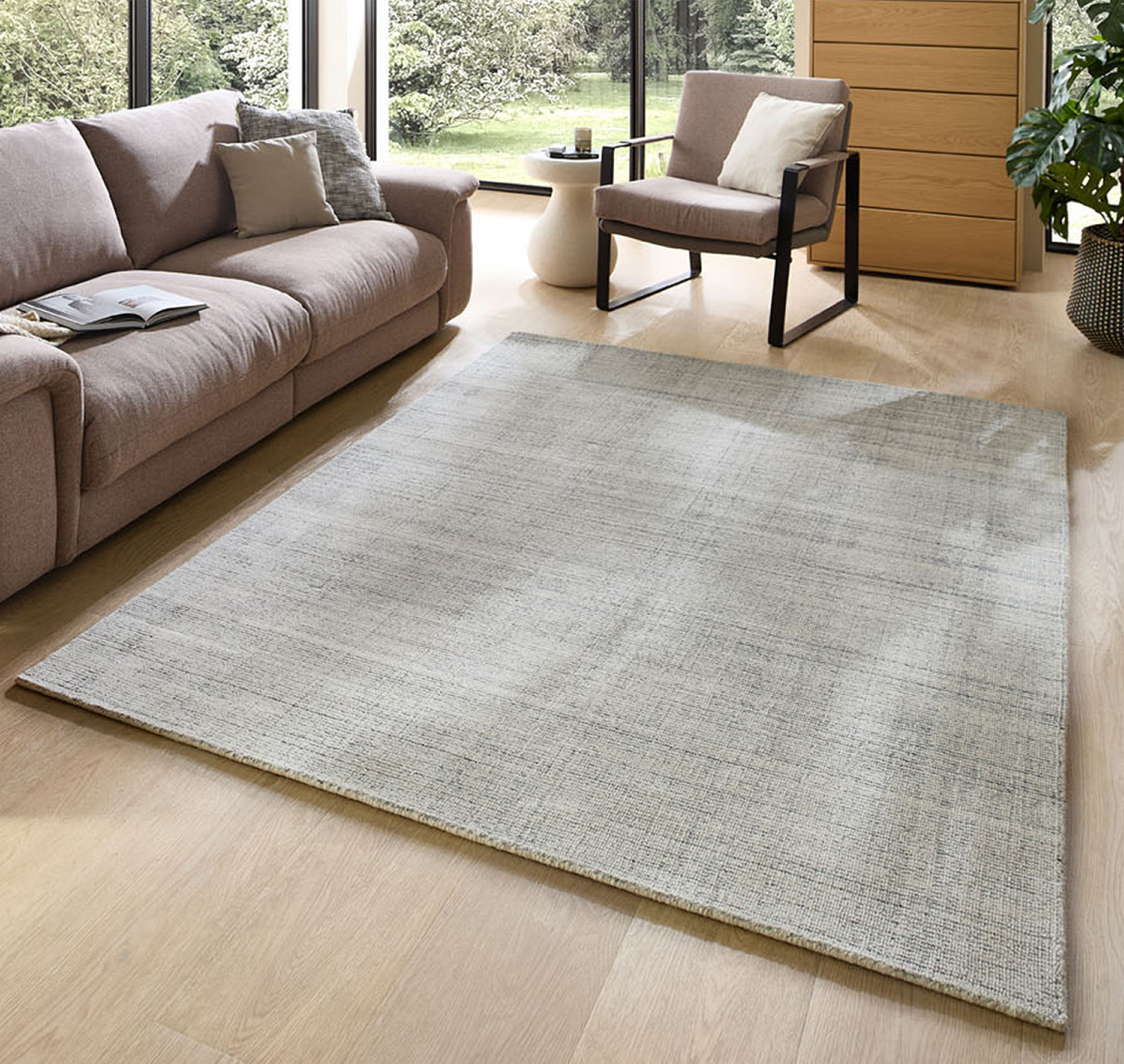 Tapis tissé main en viscose et laine - BOSTON, THEKO