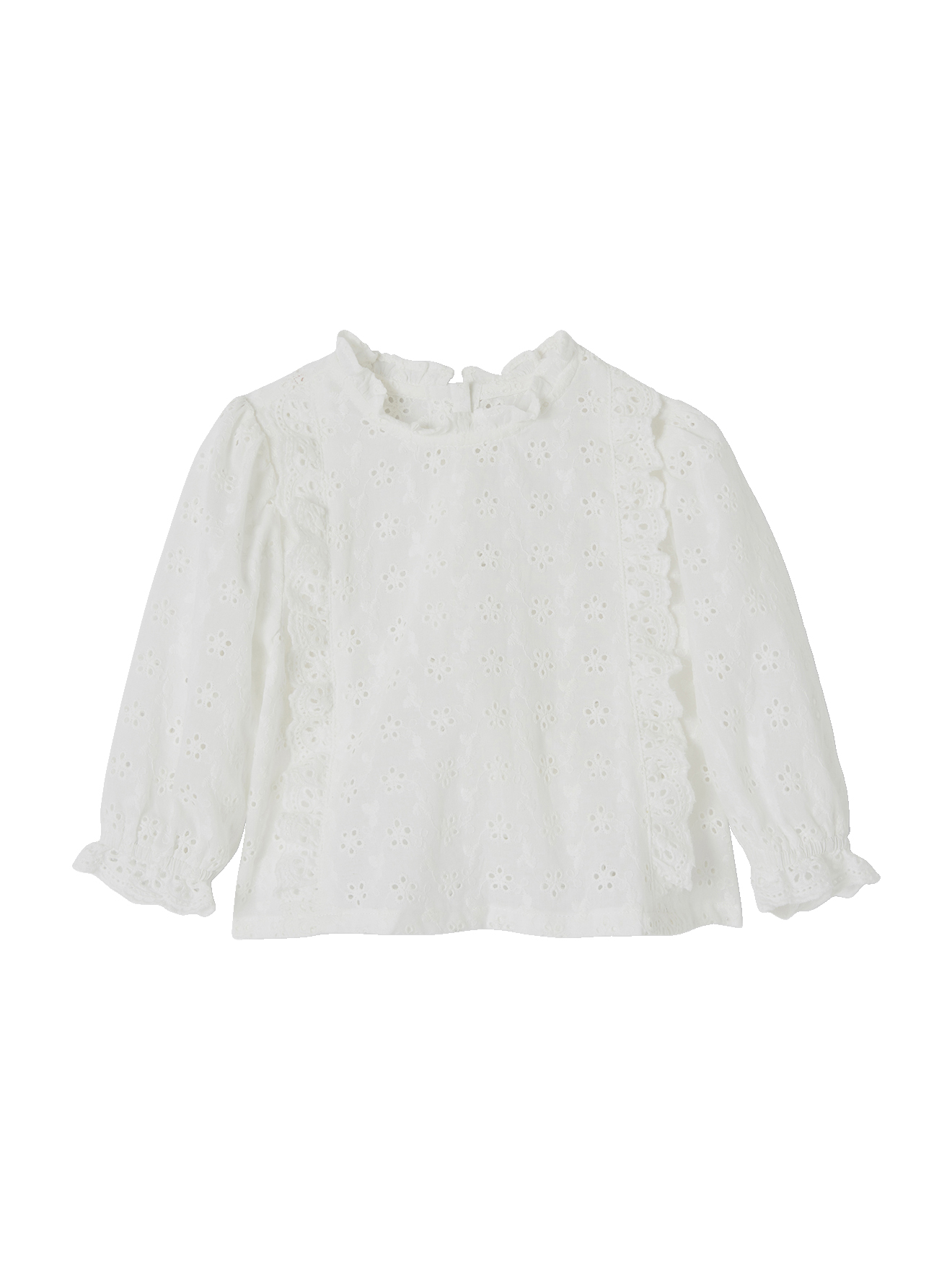 Blouse bébé broderie anglaise à volants, VERTBAUDET