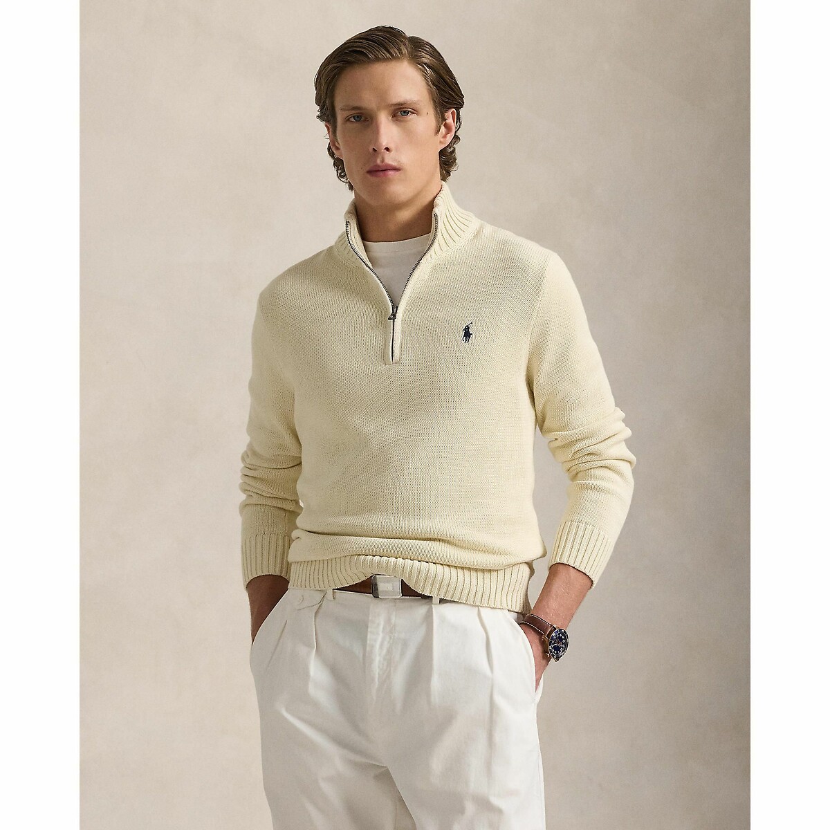 トップス POLO RALPH LAUREN Пуловер из хлопка на молнии до серединыPolo Ralph Lauren купить в