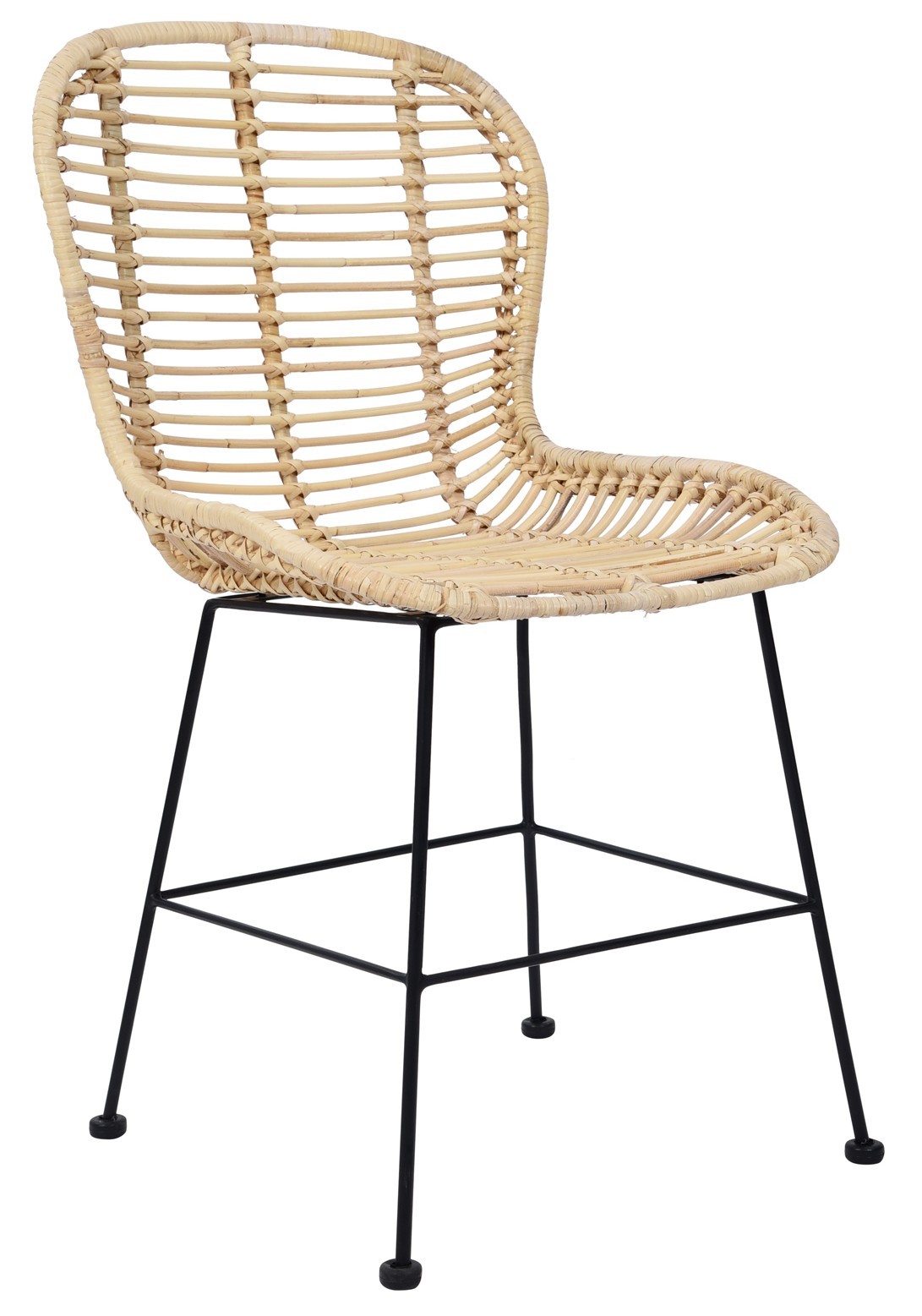 Lot de 2 chaises, métal et rotin, BORONG, NORDLYS