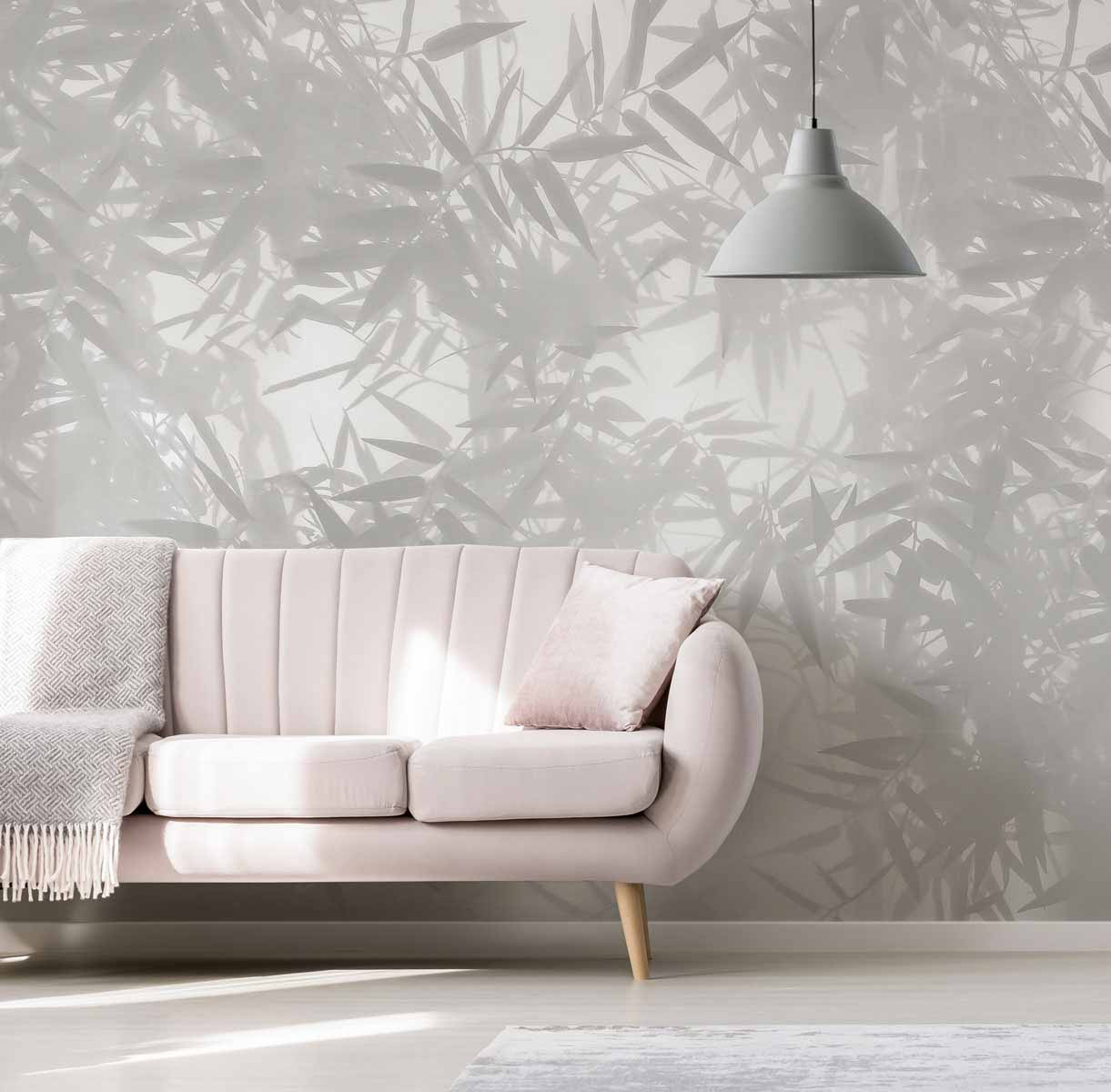 Papier peint panoramique Ombres bambous, Beige 300 x 250cm, ACTE DECO