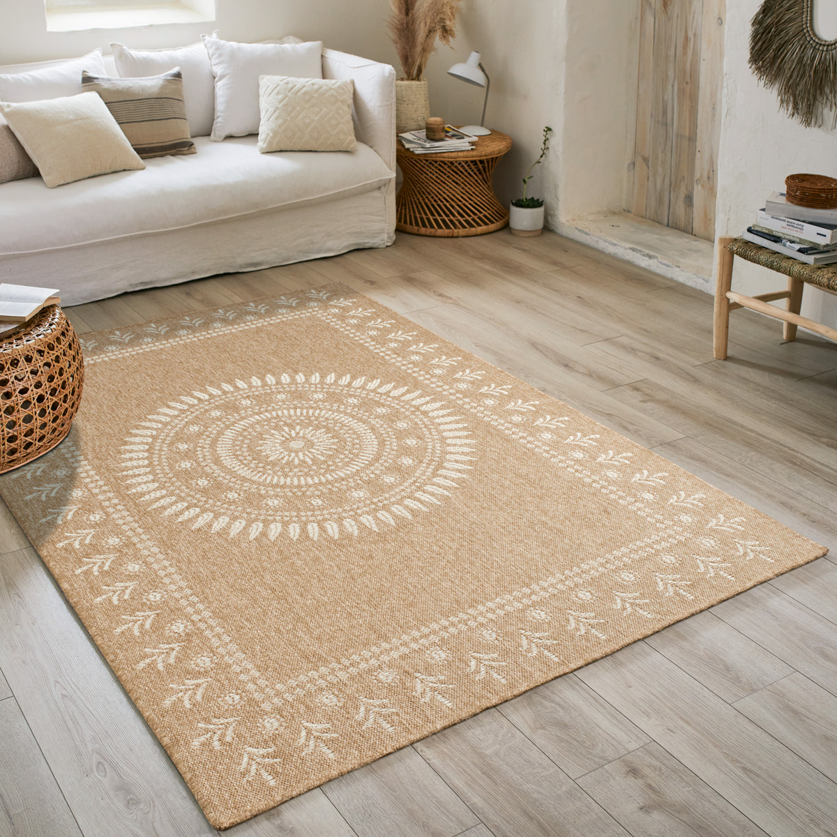 Tapis de salon intérieur extérieur motifs éthniques NATURE, NAZAR RUGS
