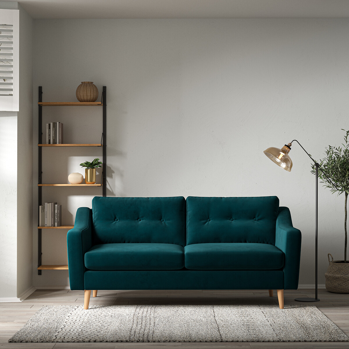 Teal velvet 3 2024 seater sofa