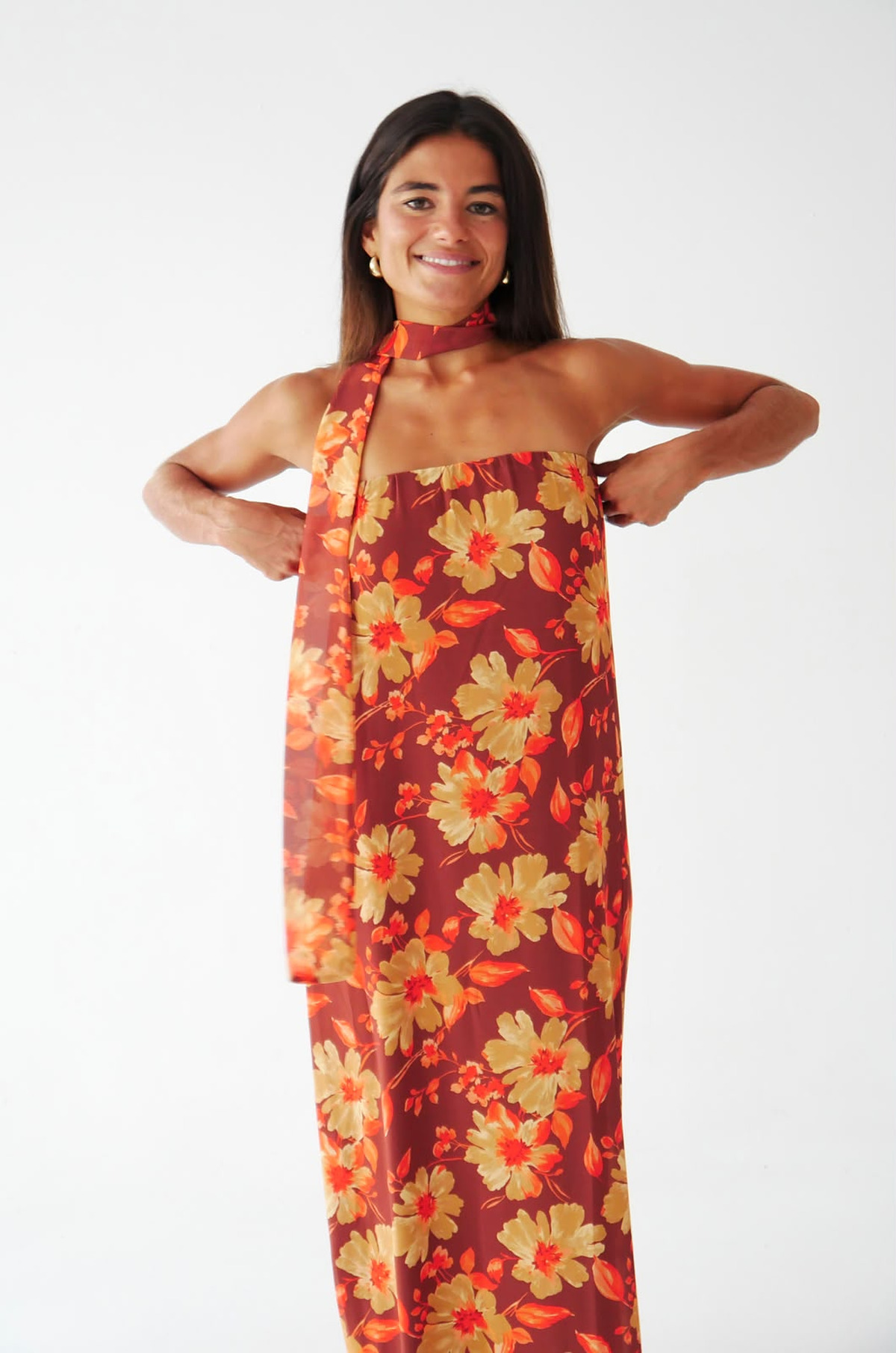 Robe longue bustier fleurie SARA, MINDTRAVELER