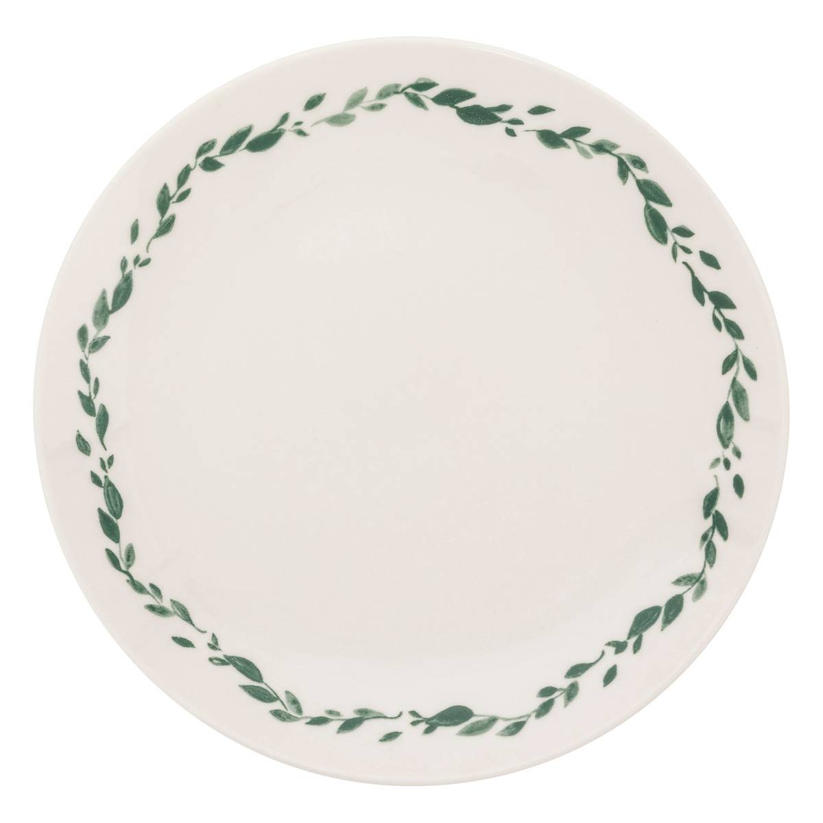 Lot de 6 assiettes à dessert en porcelaine LAURIER, SECRET DE GOURMET
