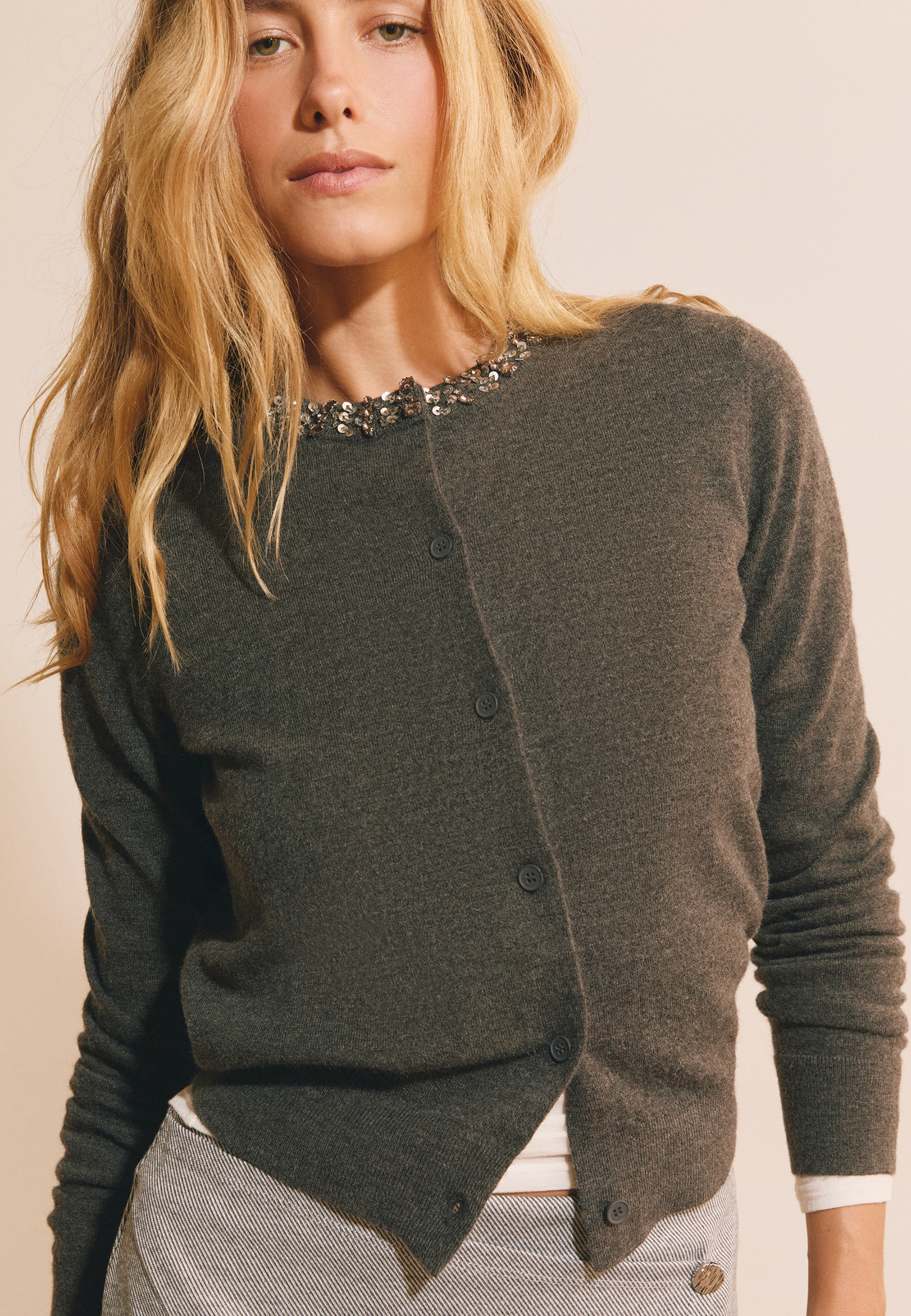 Cardigan à manches longues avec paillettes SOLEDAD CARDI, ETAM