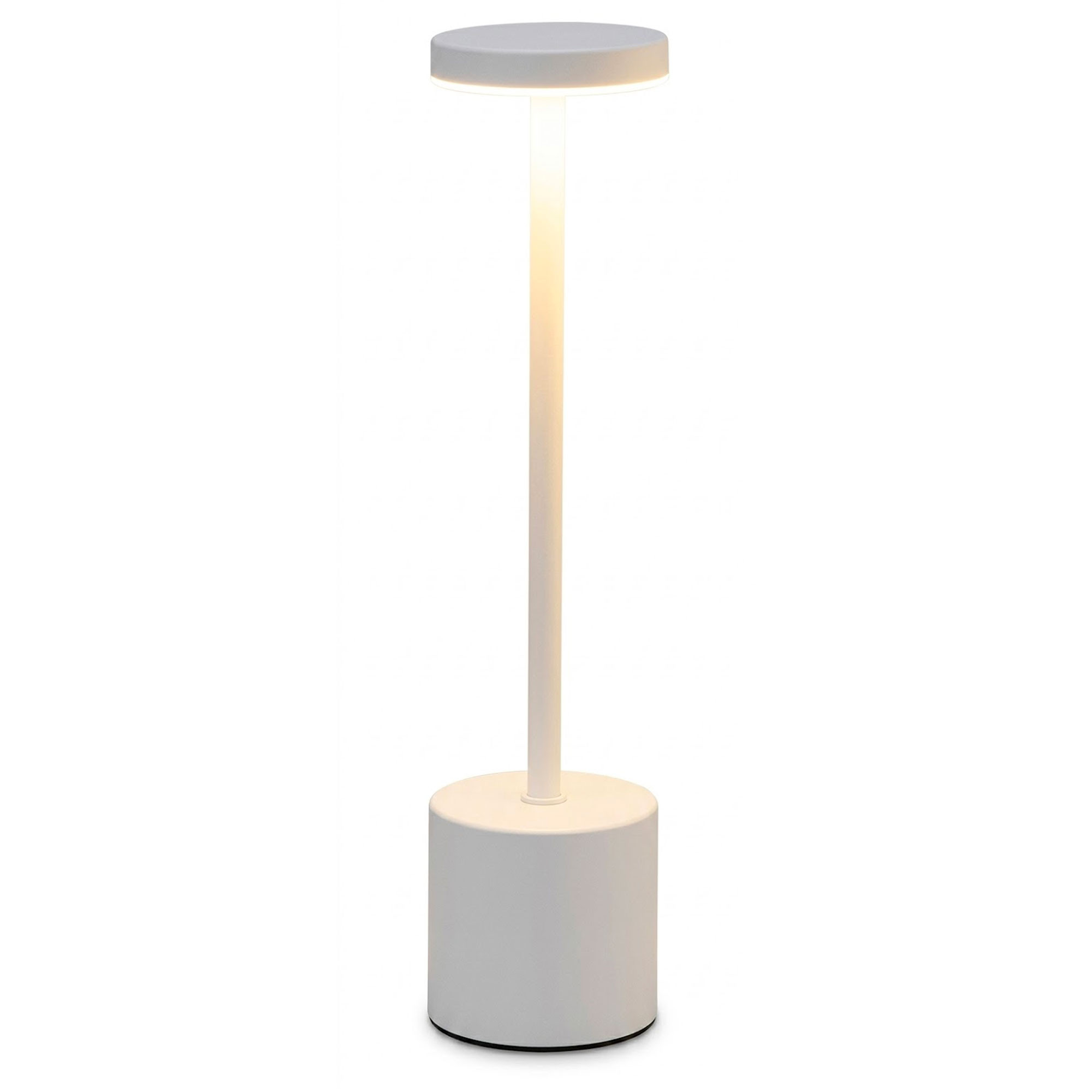 Lampe à poser LED sans fil blanc 8x8x34cm, WADIGA