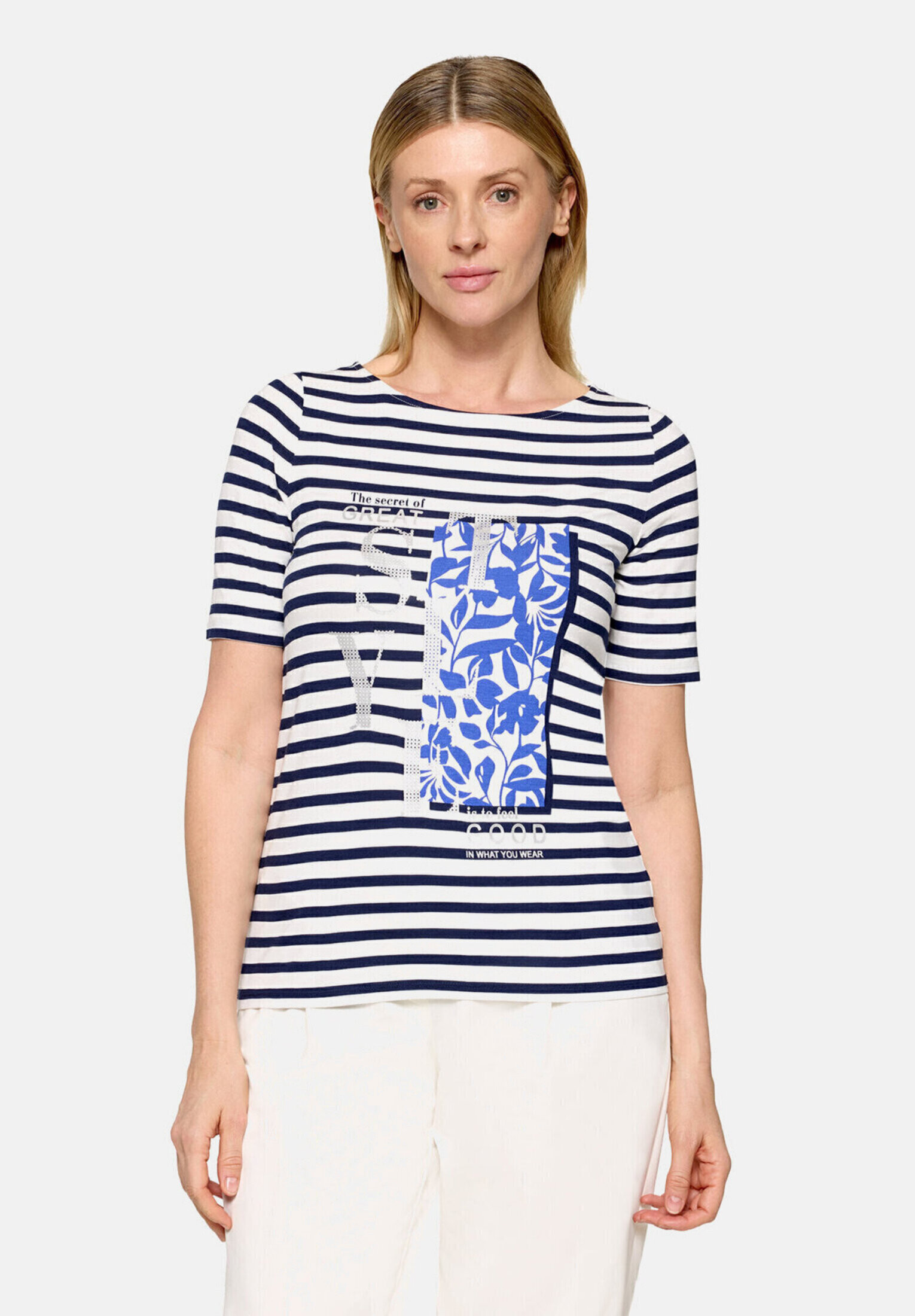 T-shirt à rainures à motif placé, BETTY BARCLAY