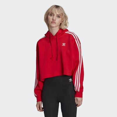Adicolor Cropped Hoodie in Cotton Mix with 3-Stripes adidas Originals