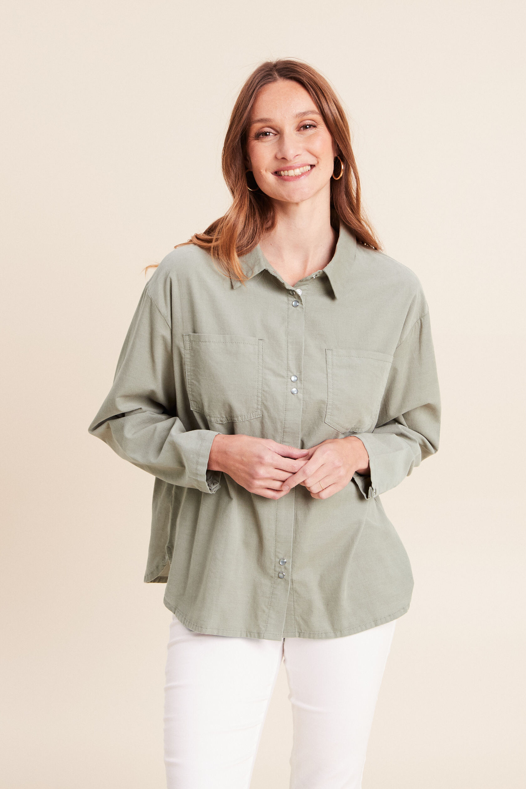 Chemise ample en velours milleraie, BREAL