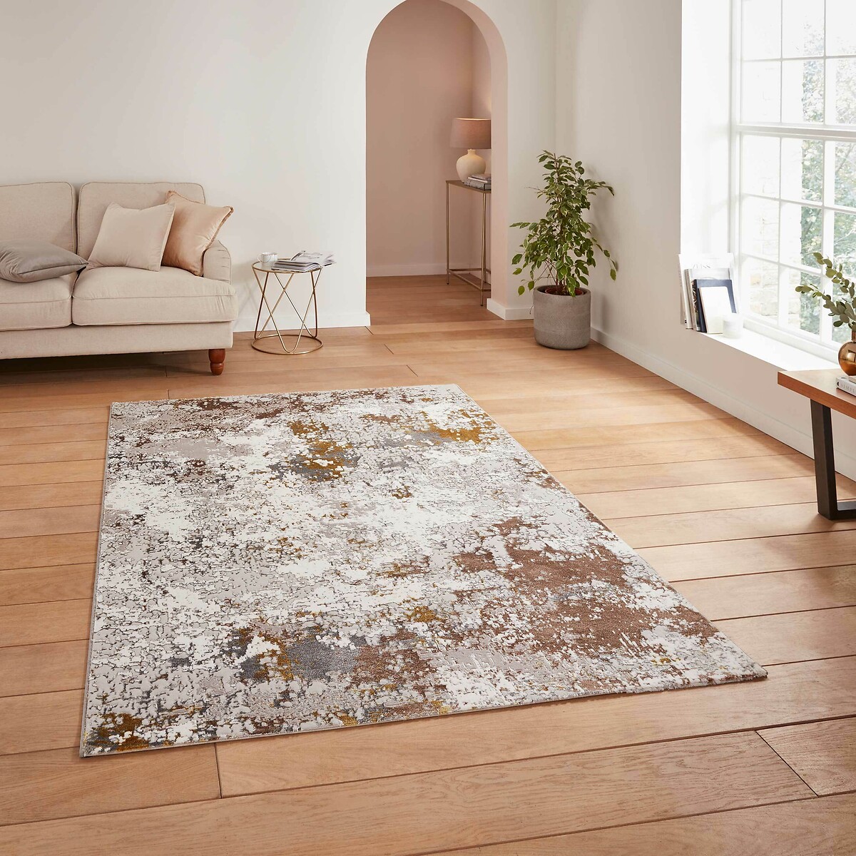 Modern Metallic Abstract Rug, SO'HOME