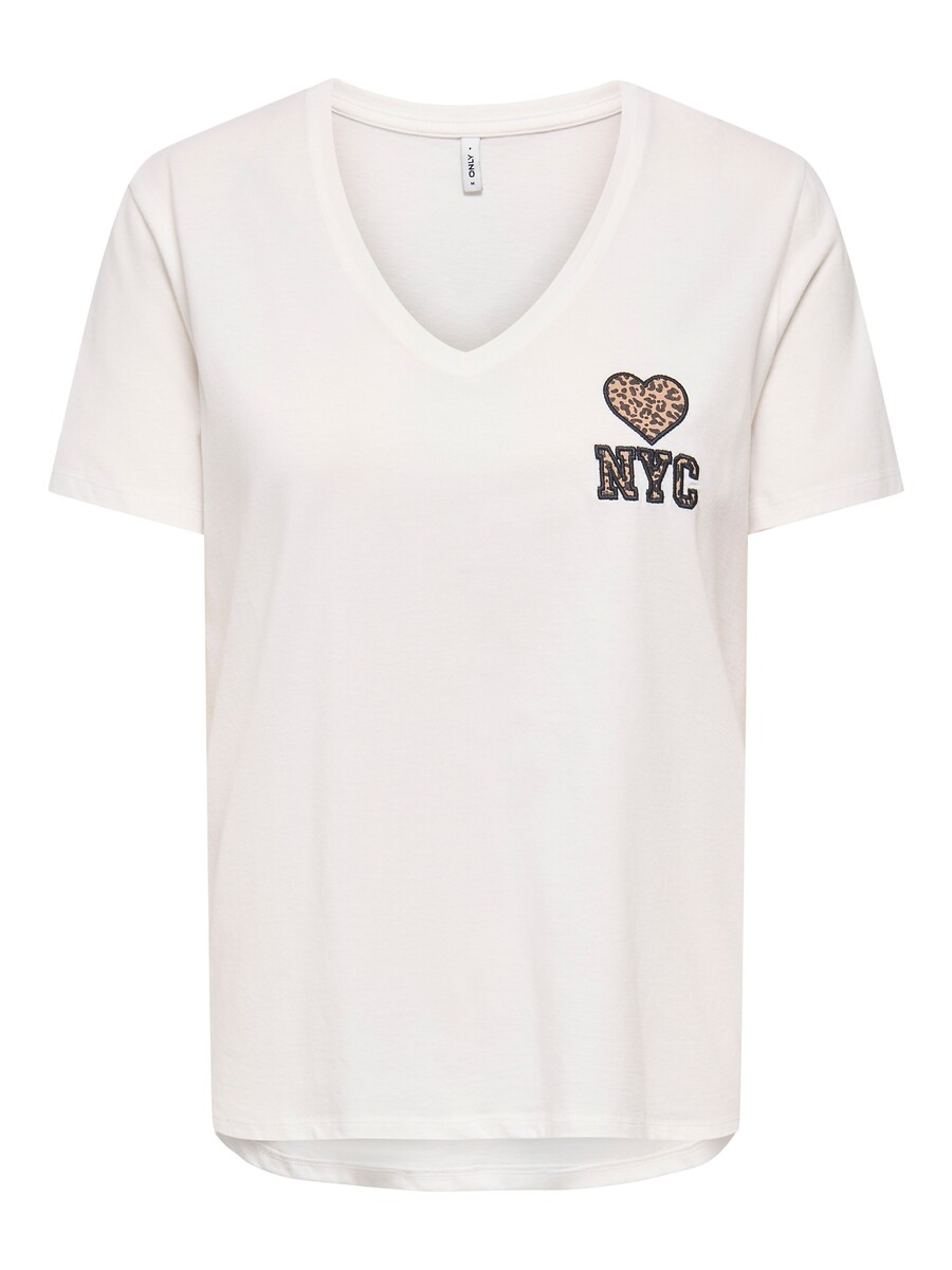 T-shirt manches courtes, détail poitrine, ONLY