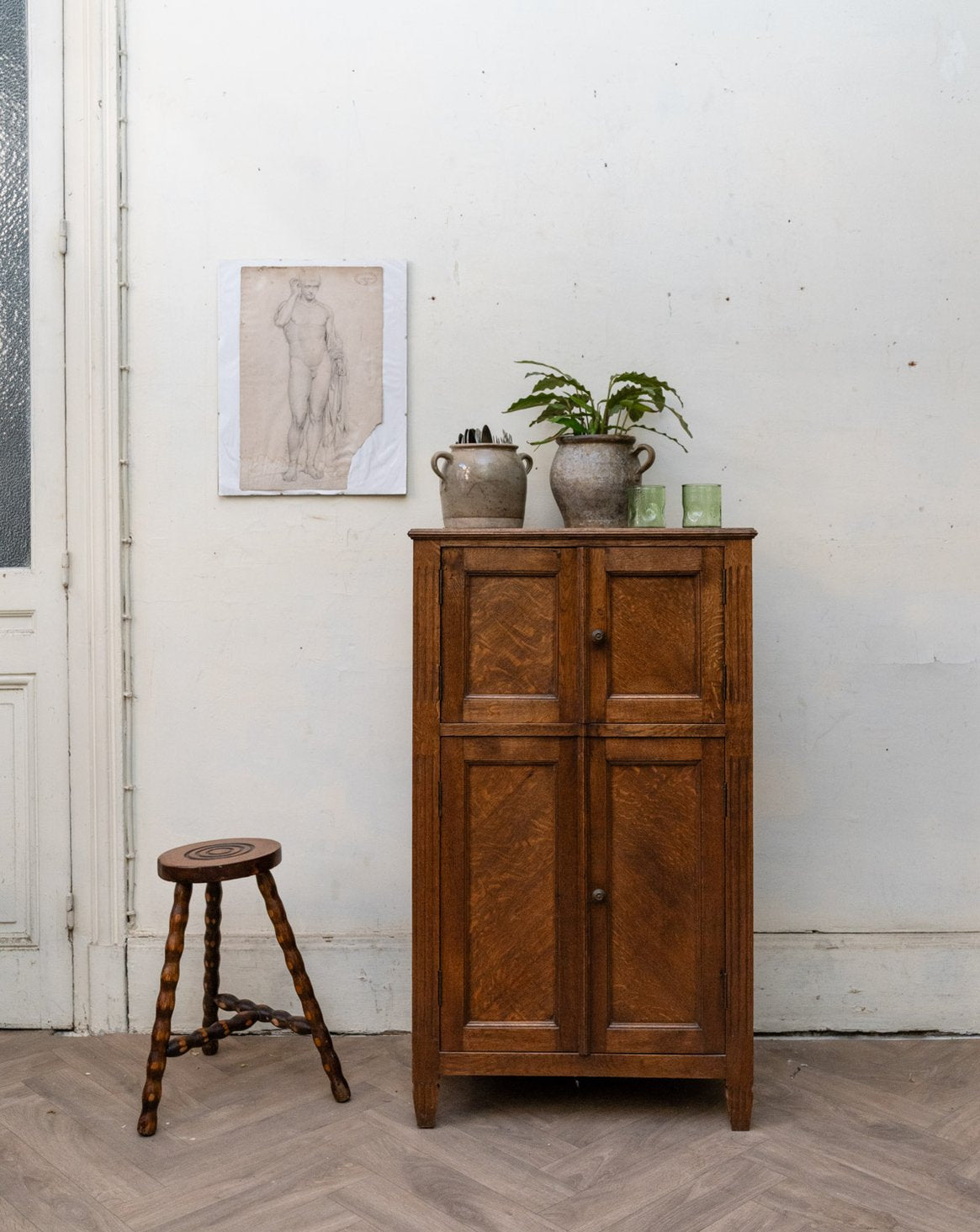 Petite armoire ancienne en bois Blandine N°543 - Bon état, DEBONGOUT