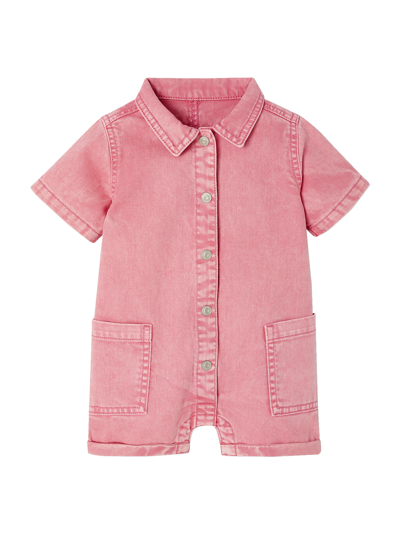 Combishort en twill bébé, VERTBAUDET