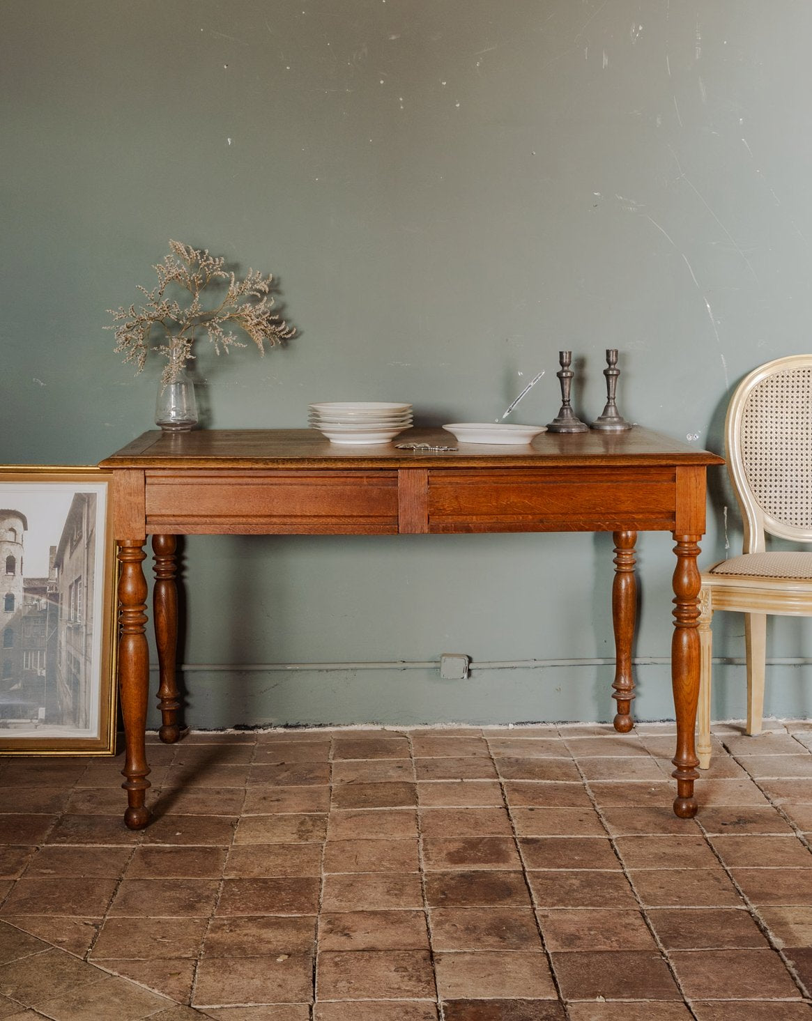 Grande table à manger en bois Romy N°636 - Bon état, DEBONGOUT
