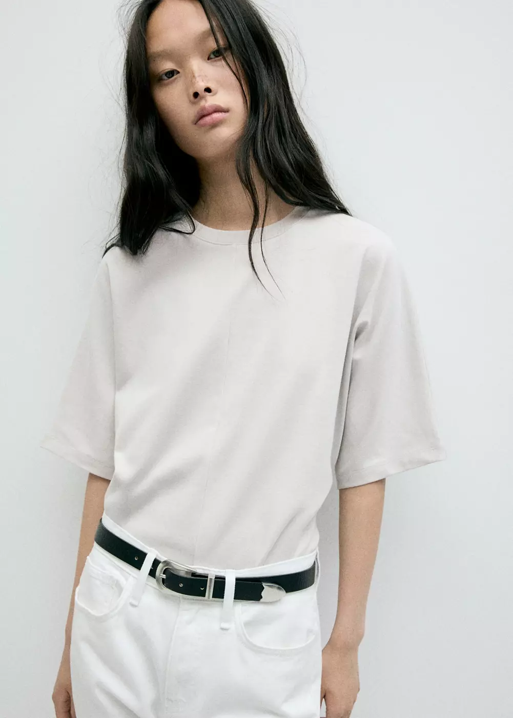 T-shirt oversize détail couture, MANGO