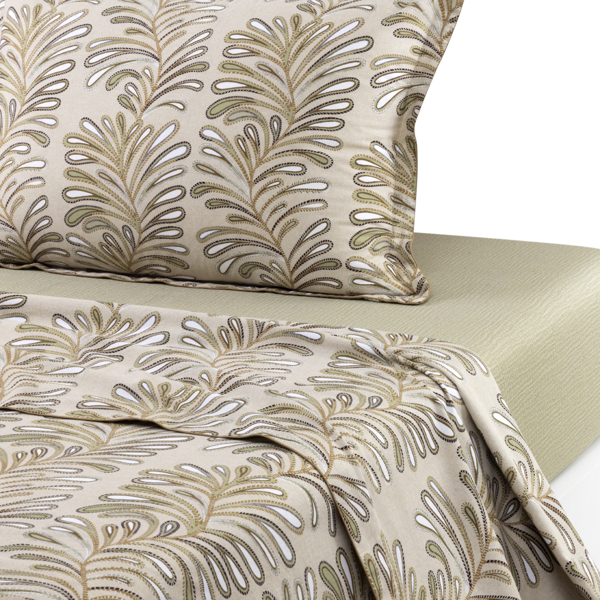 Drap plat en satin de coton lavé marron, ESPARTO, DESFORGES