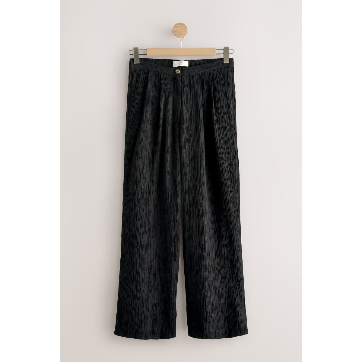 Pantalon large effet froissé en lin mélangé, NEXT