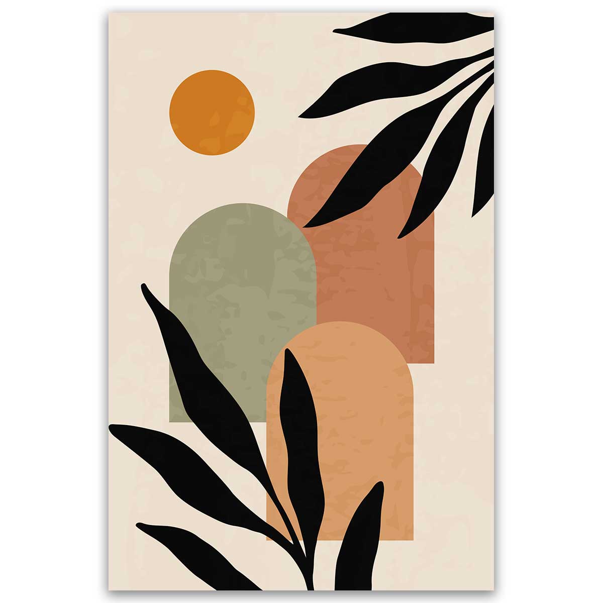 Tableau botanique abstrait moderne élégant, HEXOA