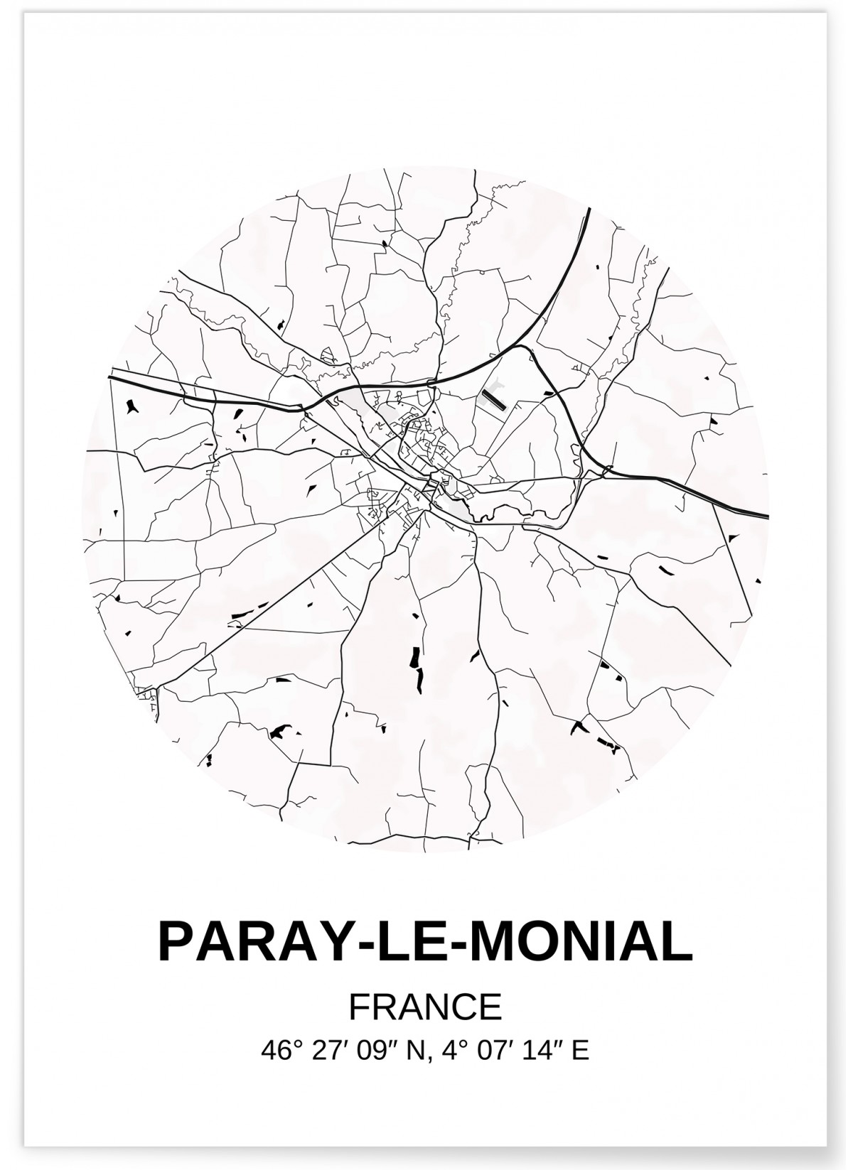 Affiche Carte Paray-Le-Monial, L'AFFICHERIE