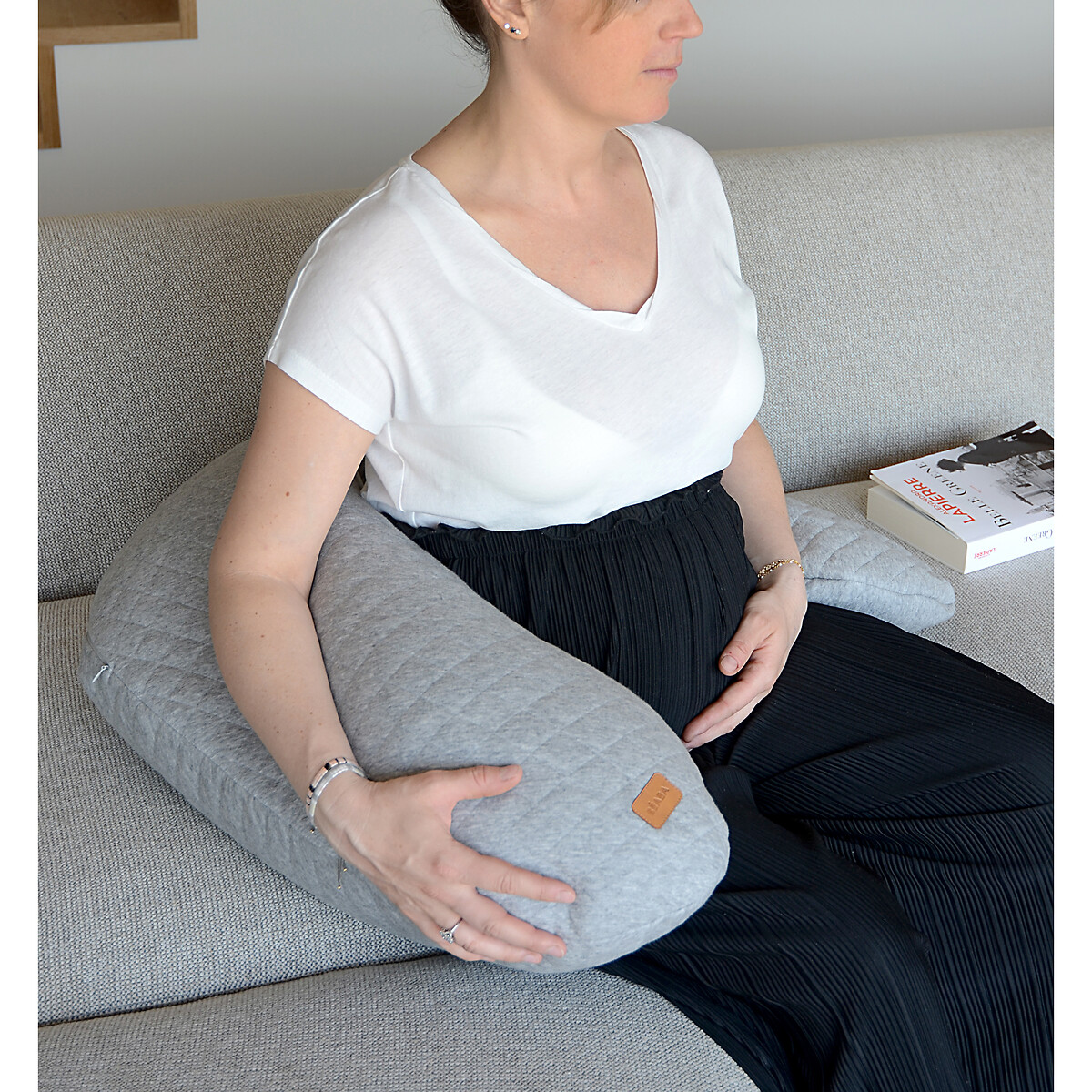 Almofada de gravidez, Almofada de aleitamento, Forma em U, Hipoalergénico, 75x45x18 cm, Feito em Espanha