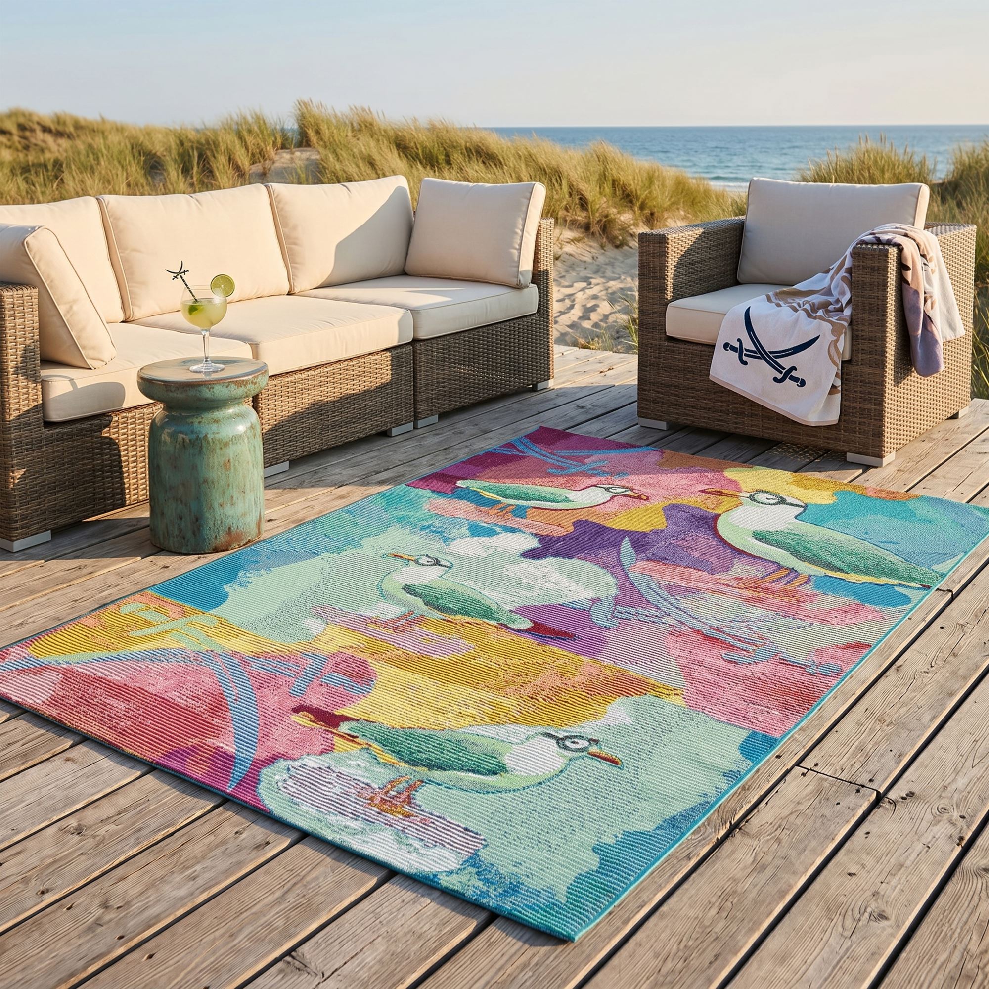Tapis d'été pour l'intérieur et l'extérieur - RANTUM BEACH, THEKO