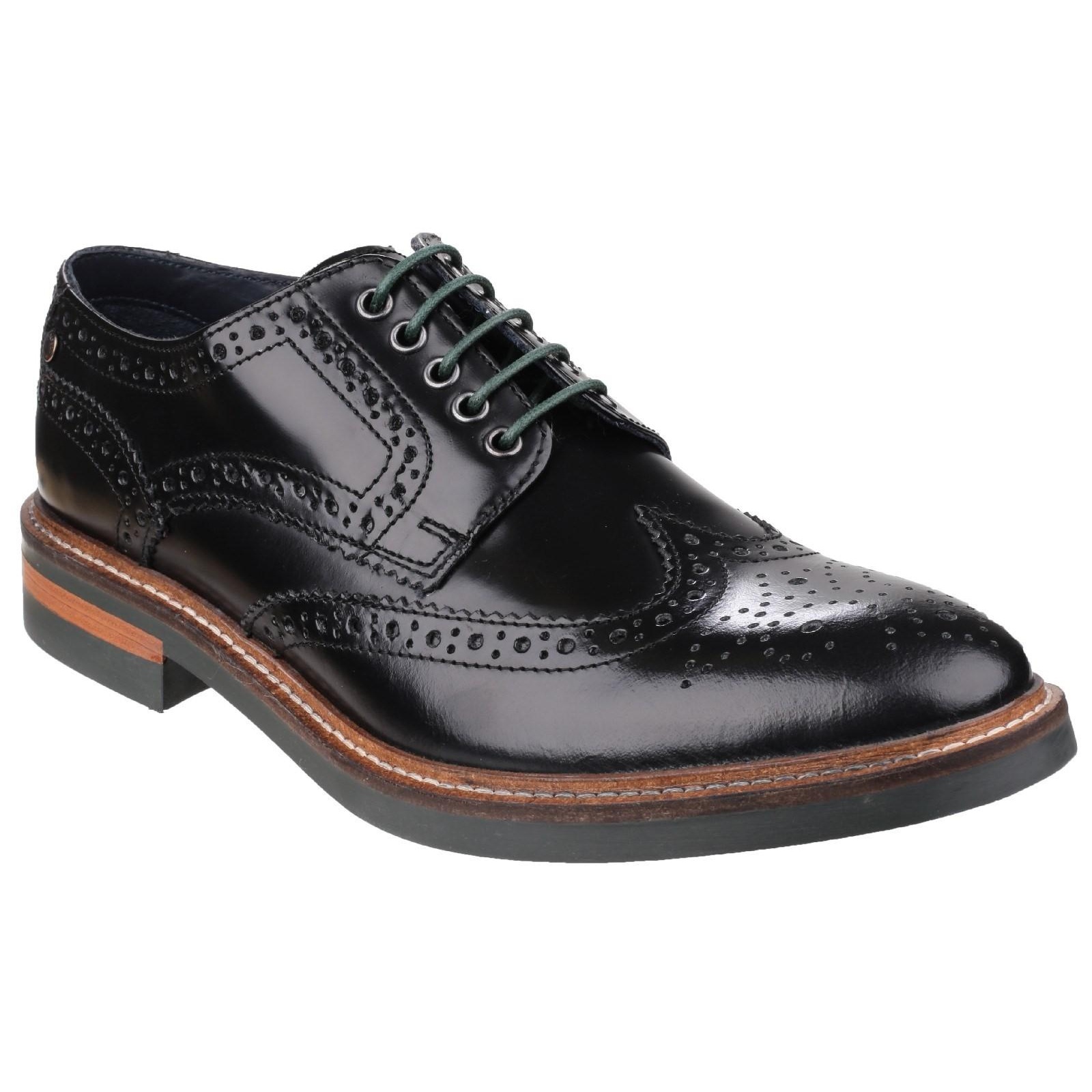 Chaussures brogues brillantes en cuir WOBURN, BASE LONDON