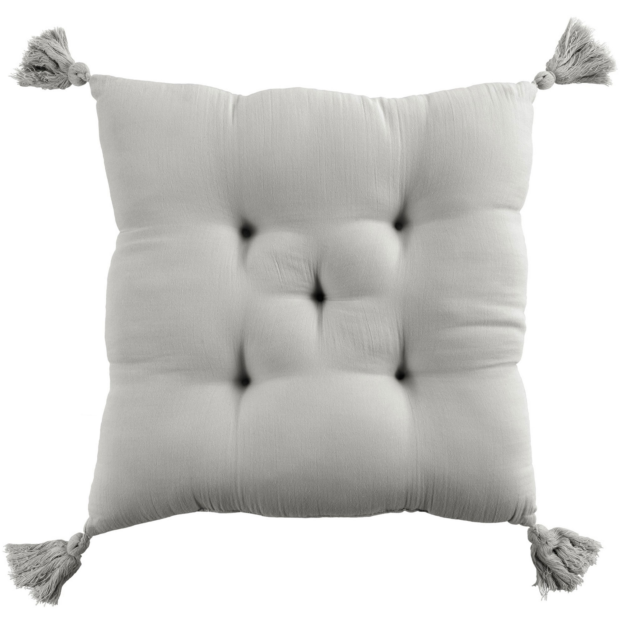 Coussin de chaise 40x40 cm Gaze de coton avec pompons Nuage, EDEN