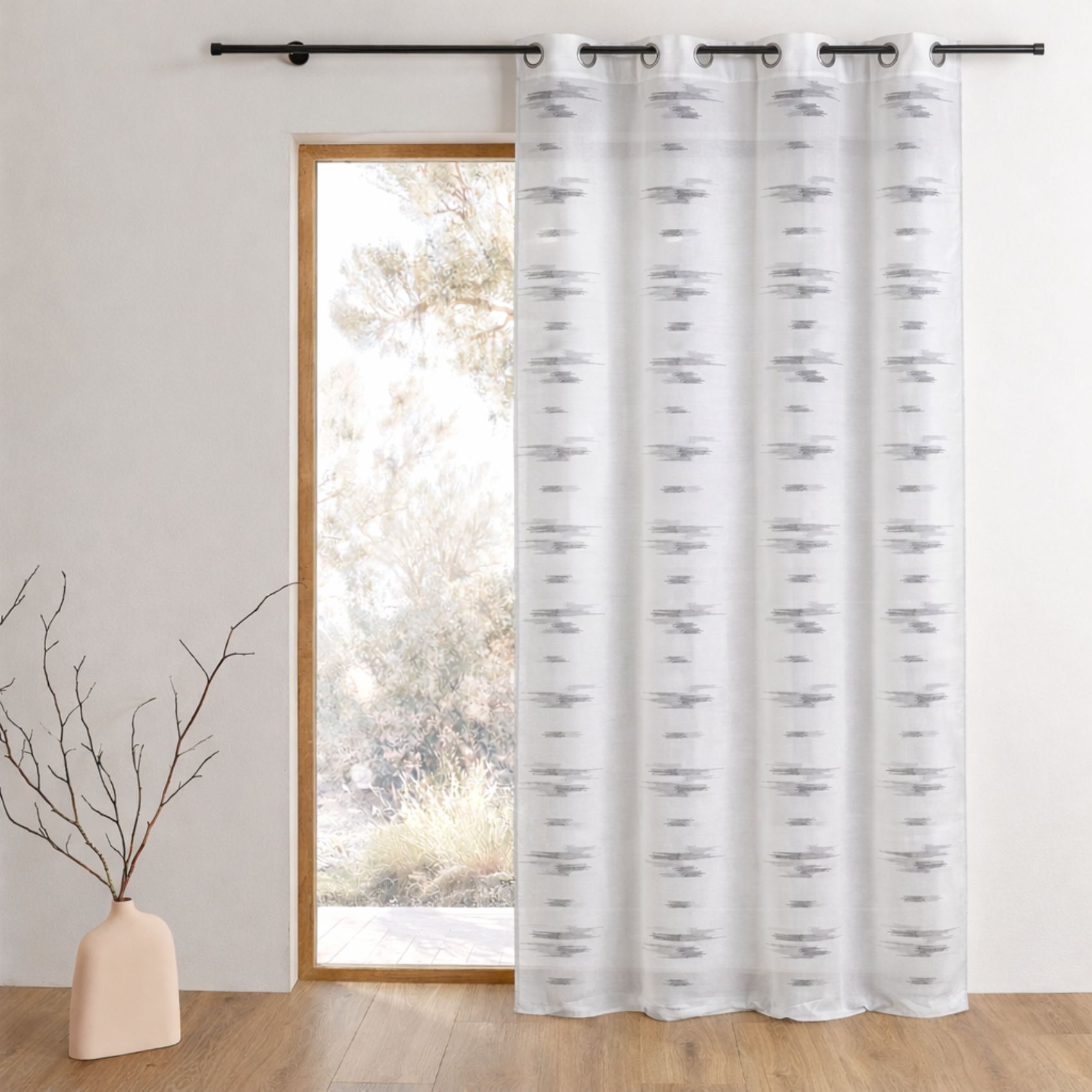 Voilage fluide à motifs abstraits, HOME MAISON