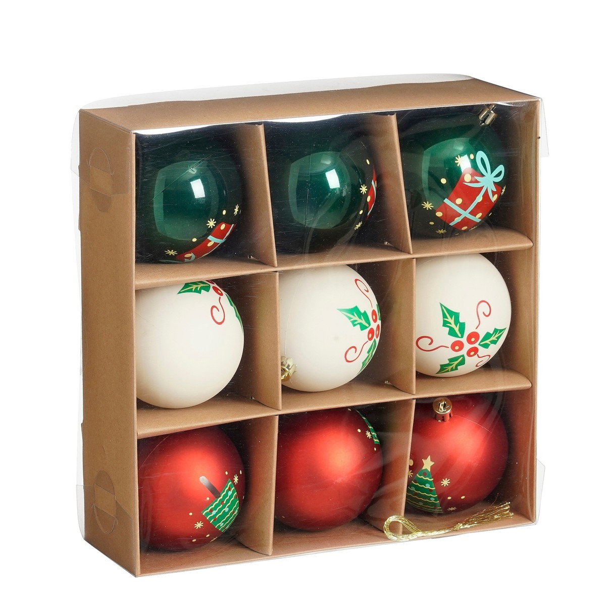 Lot de 9 boules de Noël incassables YALLY, MICA DECORATIONS