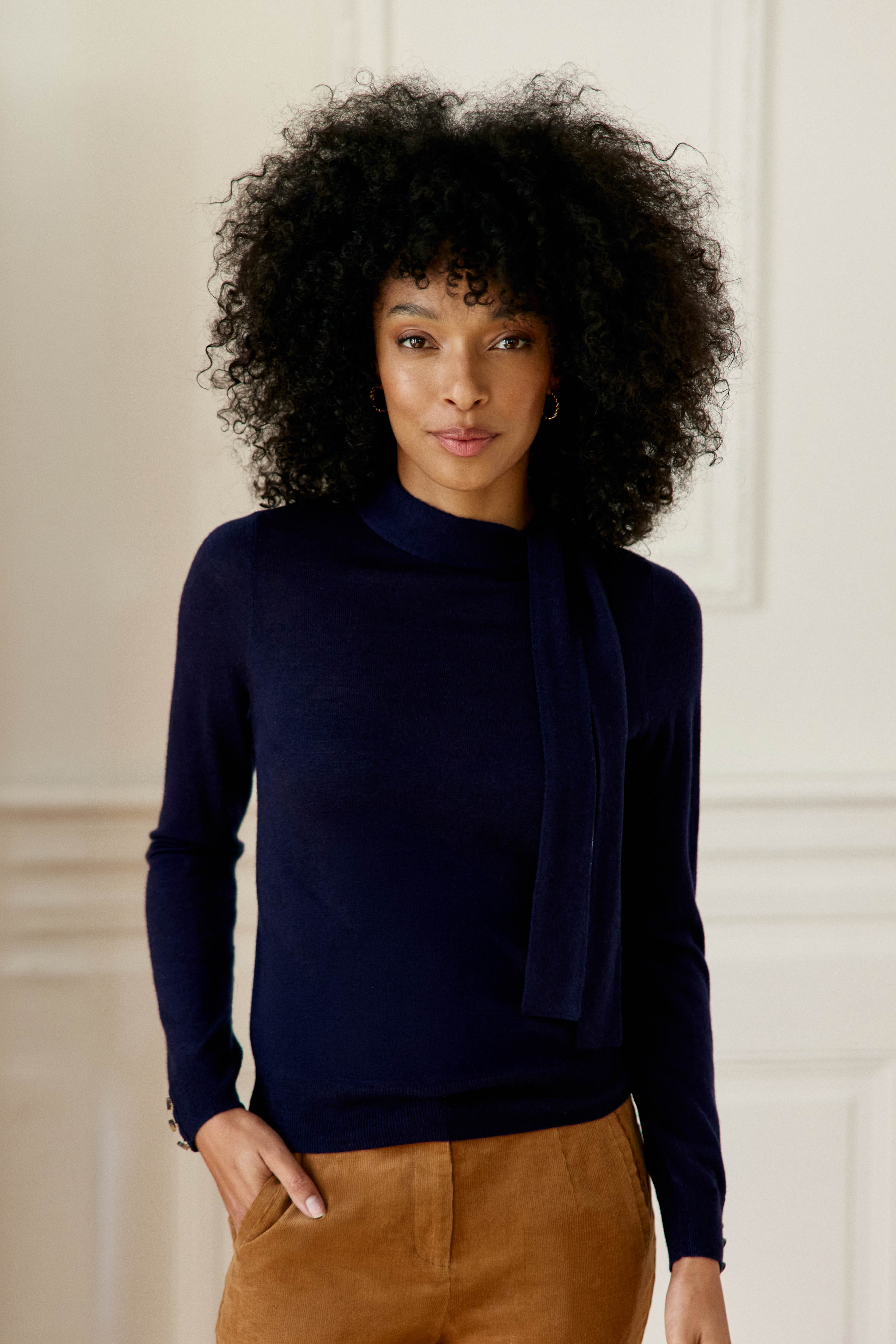 Pull col rond montant uni MALALY, LA PETITE ETOILE