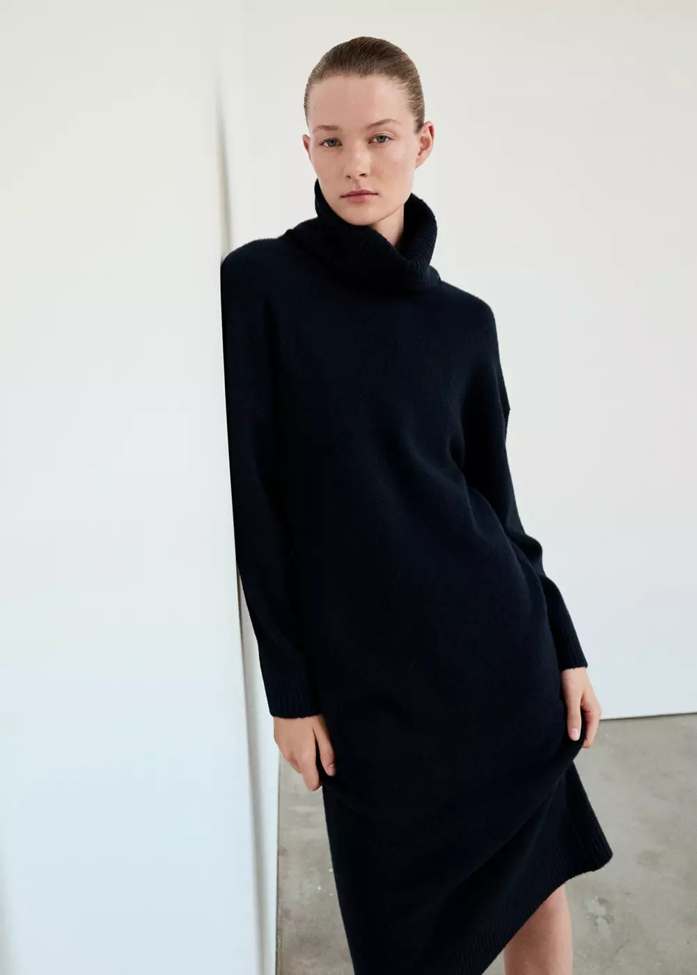 Robe maille col roulé, MANGO