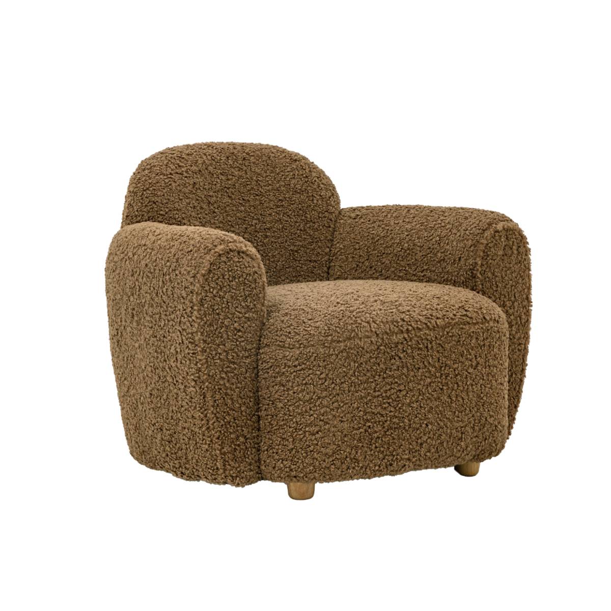 Fauteuil en tissu bouclette TOMMY, MADE IN MEUBLES