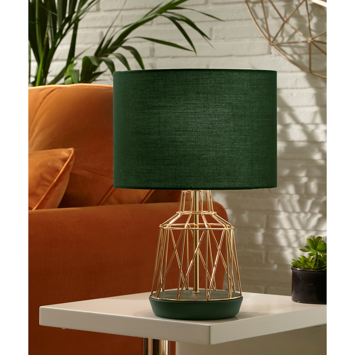 green gold lamp shade