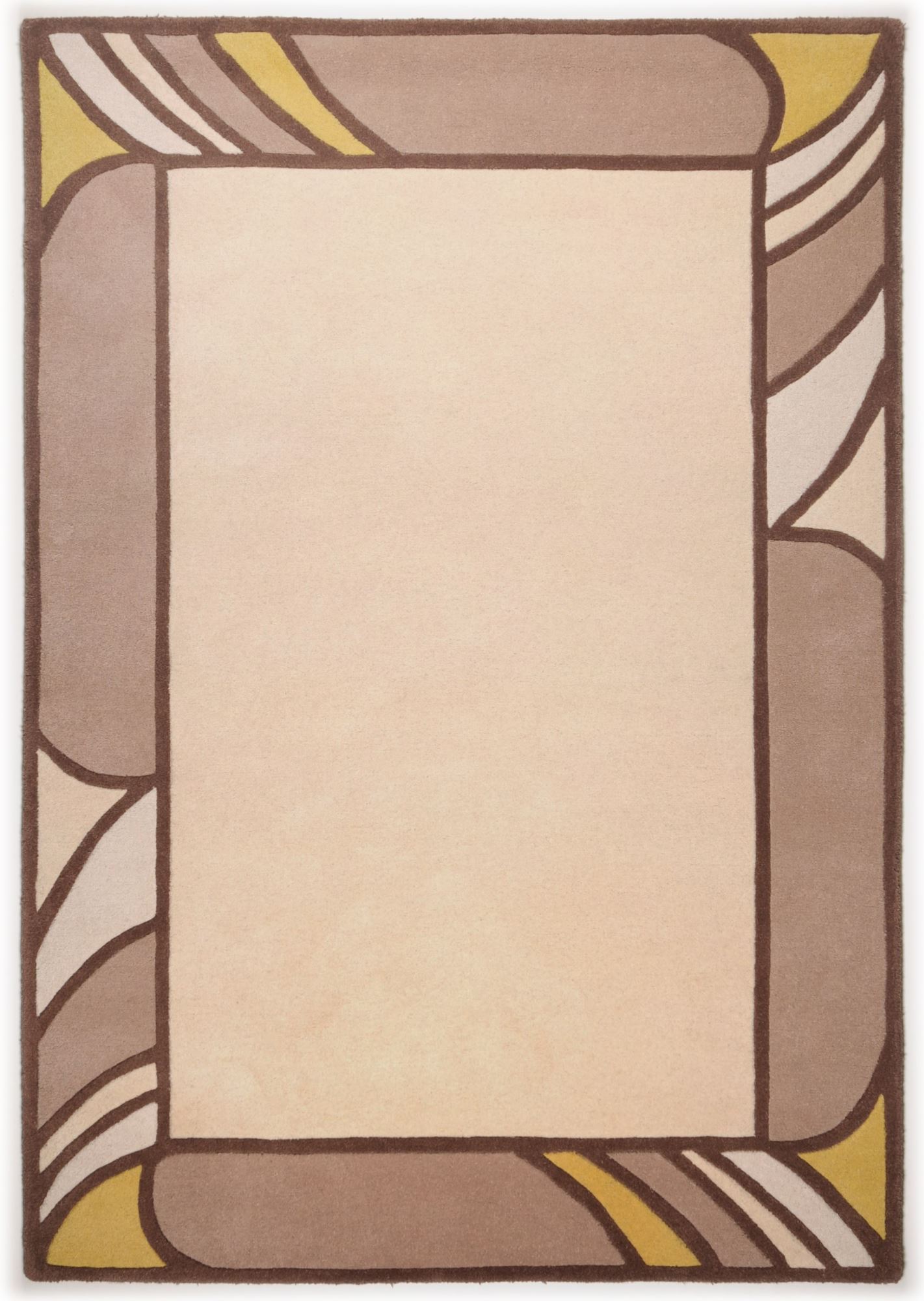 Tapis de salon HAWAI tufté main en laine naturelle, THEKO