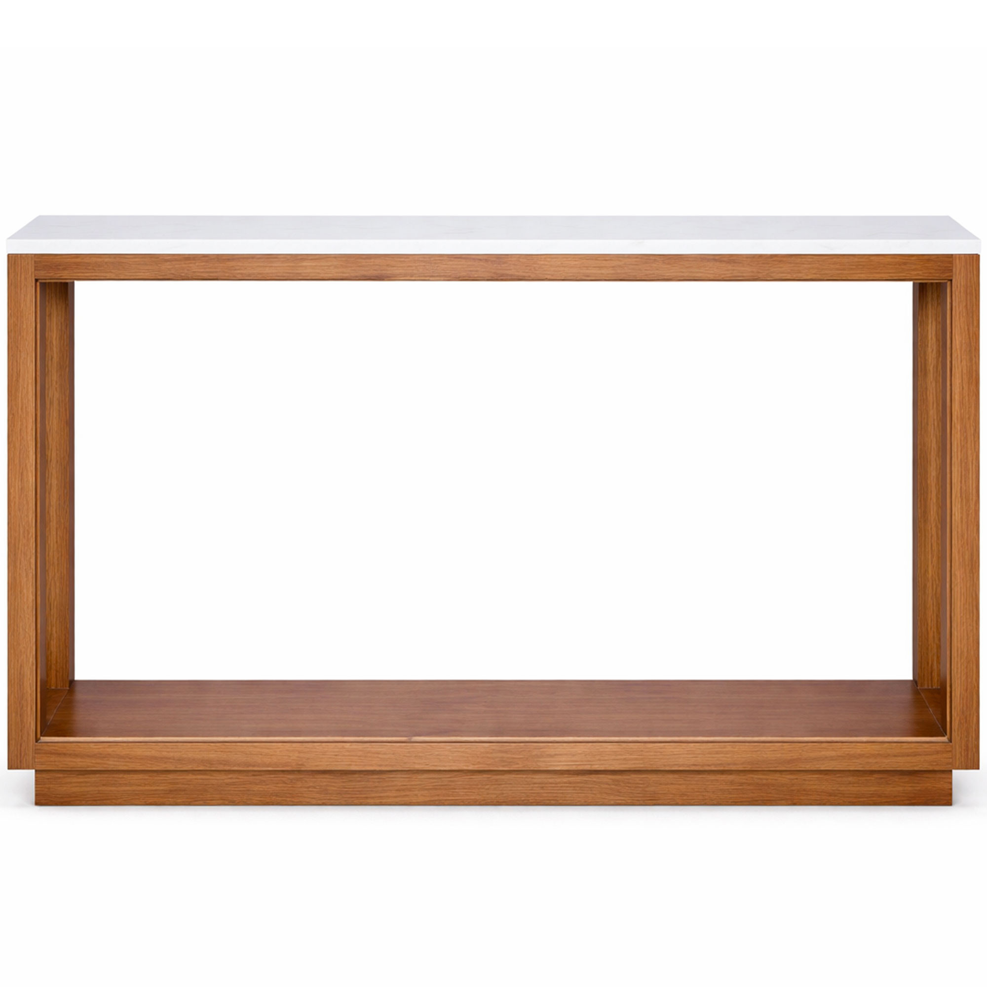 Console bois de mangue et plateau marbre blanc 96.5x35.5x76cm, WADIGA