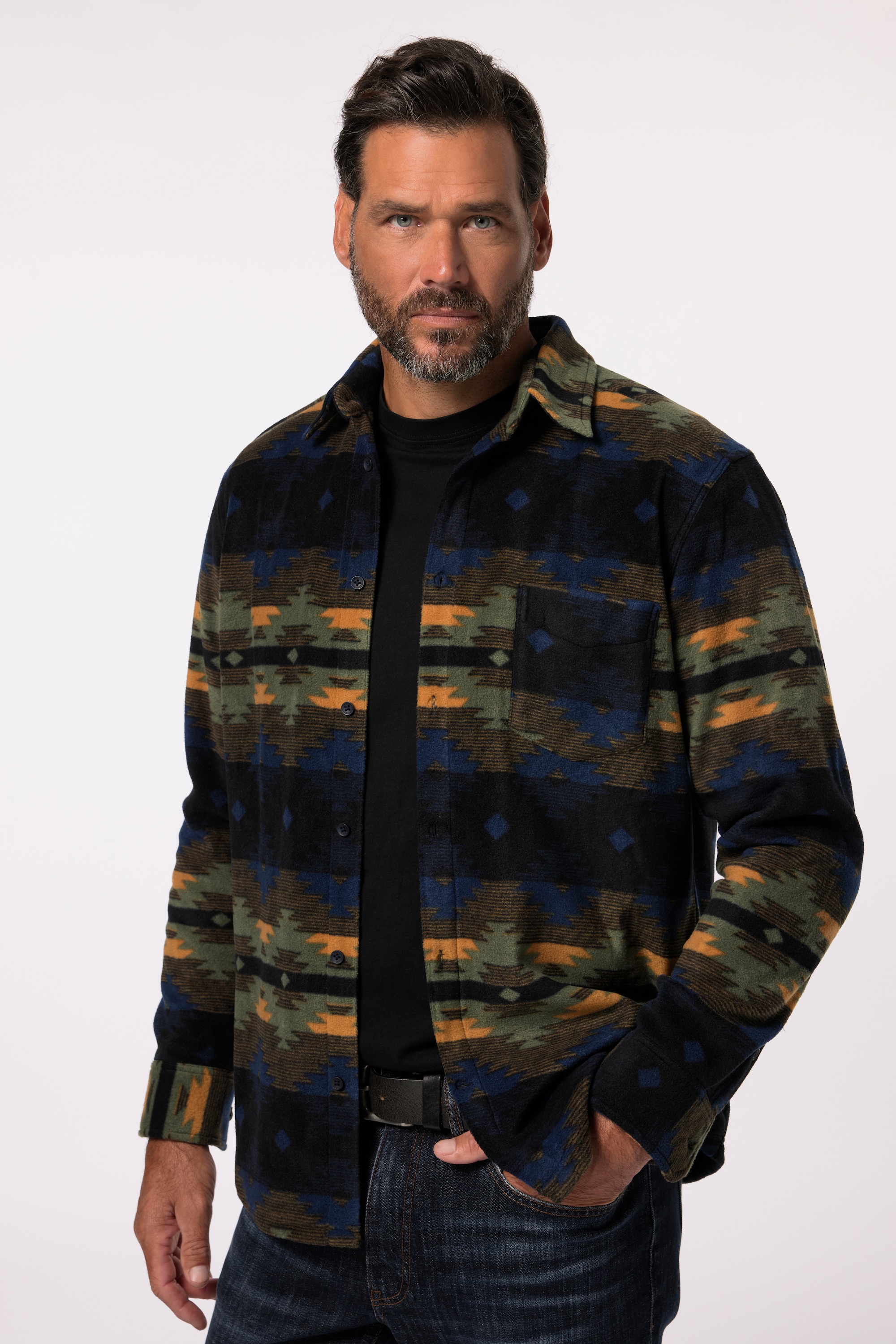 Chemise col Kent et motif all-over, JP1880