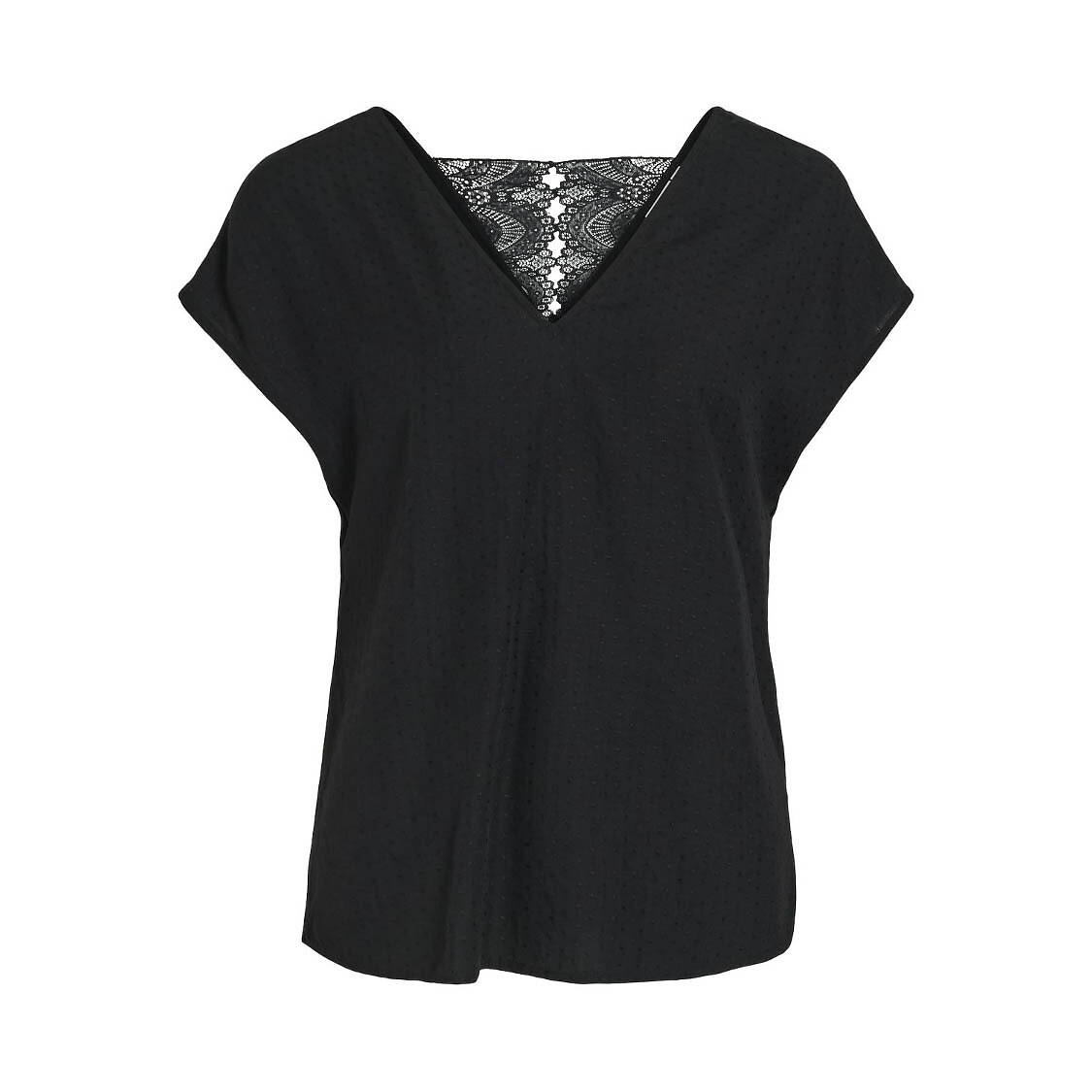 Blouse manches courtes, dos en dentelle, VILA