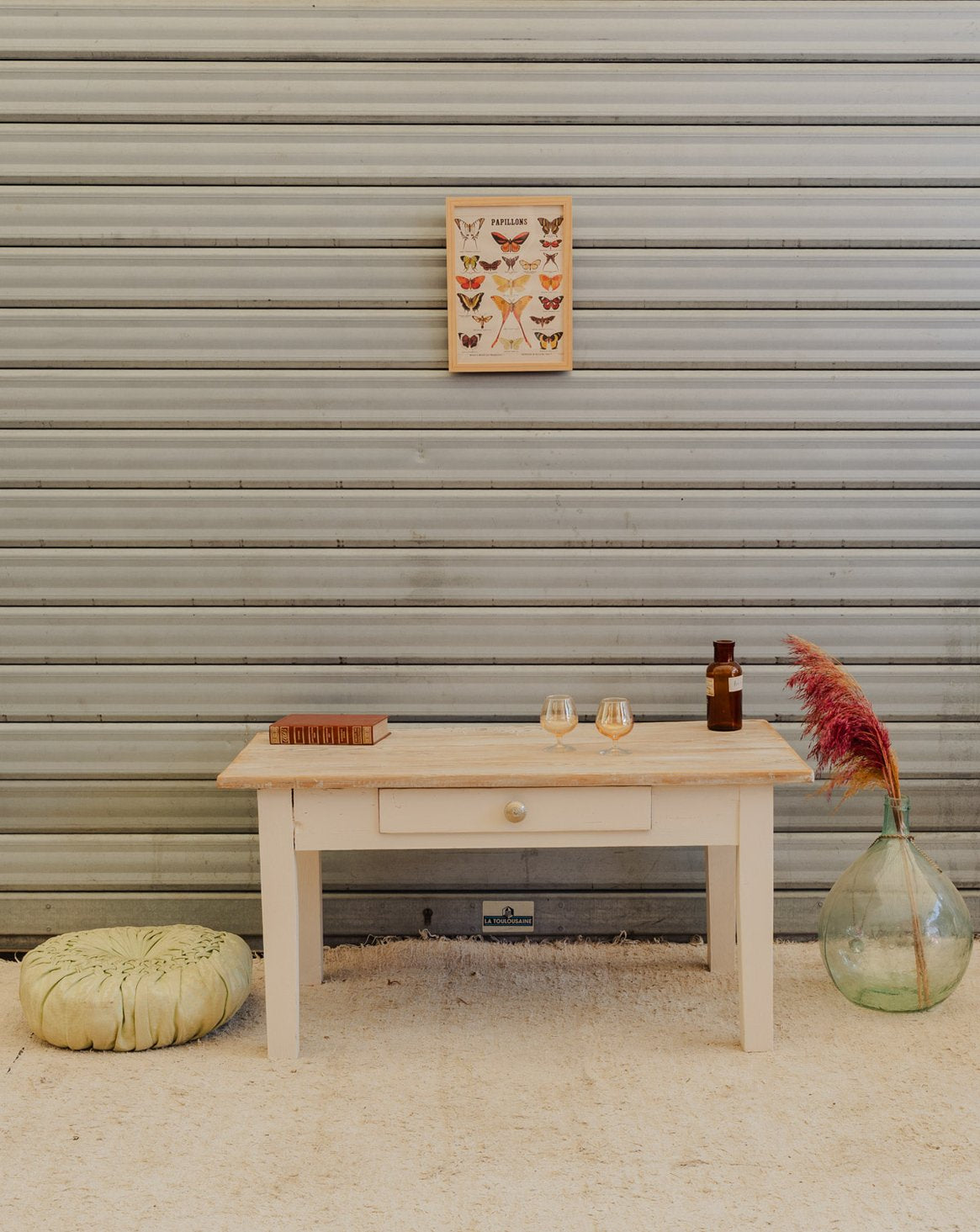 Table basse en bois beige Léonie N°1581 - Bon état, DEBONGOUT