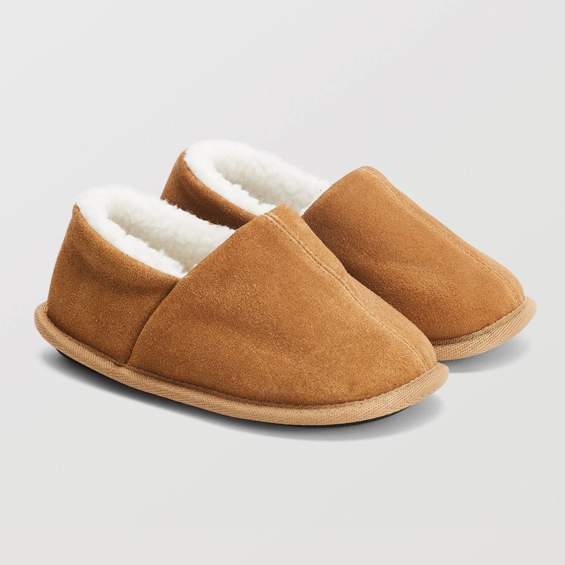 Chaussons en cuir fourrés, MONOPRIX
