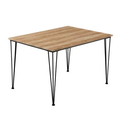 Oak Effect Table With Hairpin Legs (Seats 4) SO'HOME