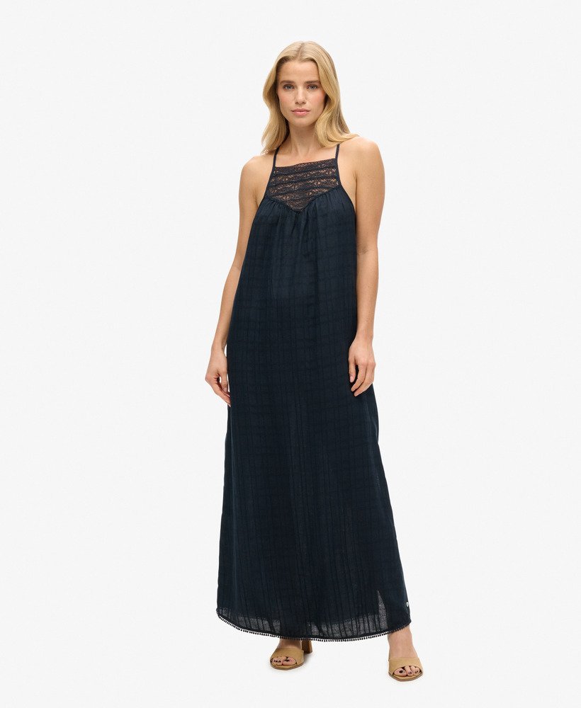 Robe de plage dos nu longue en dentelle, SUPERDRY