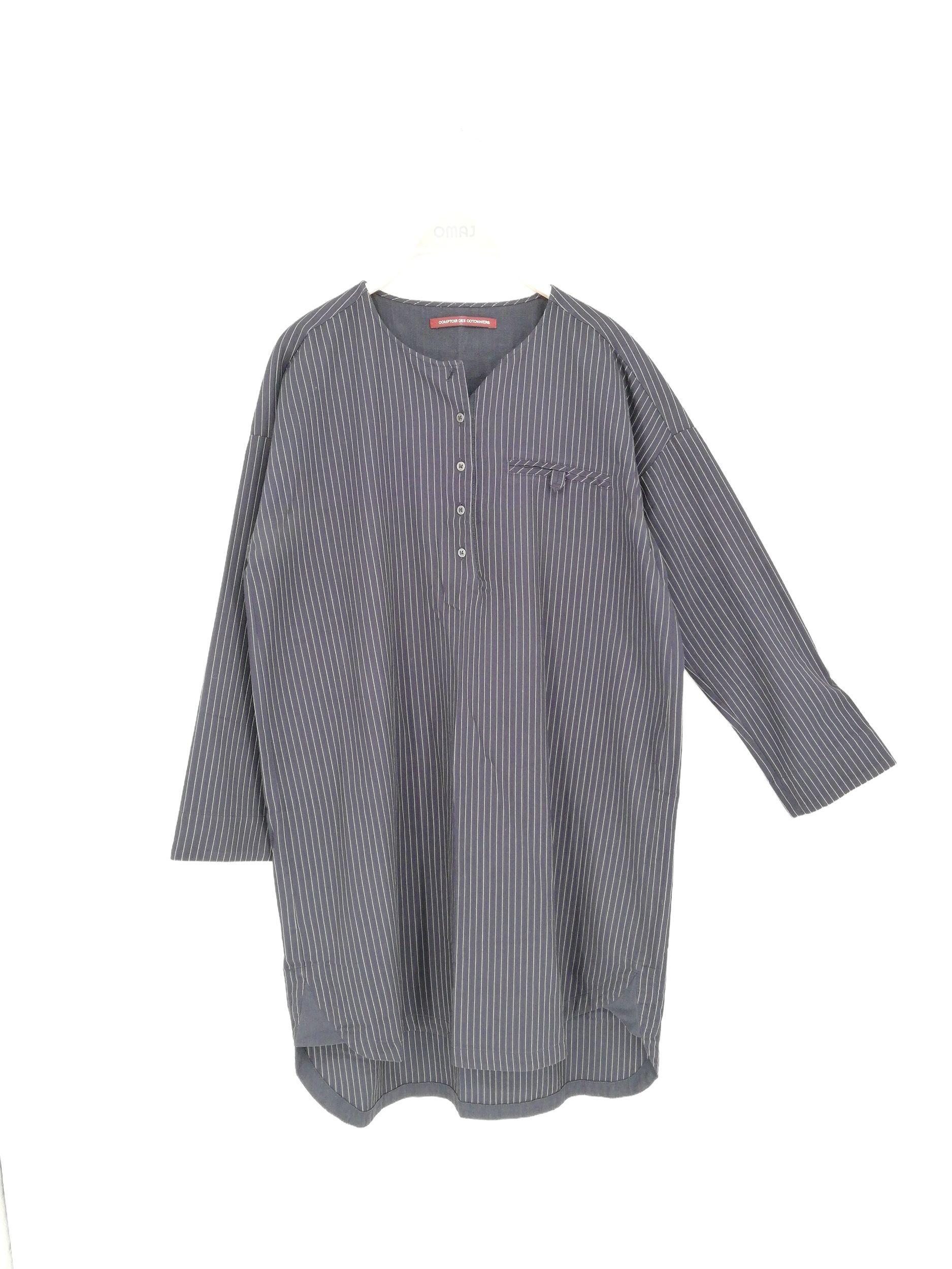 Blouse Comptoir Des Cotonniers - Taille L, Couleur Gris, 100% Coton - Occasion Très Bon état