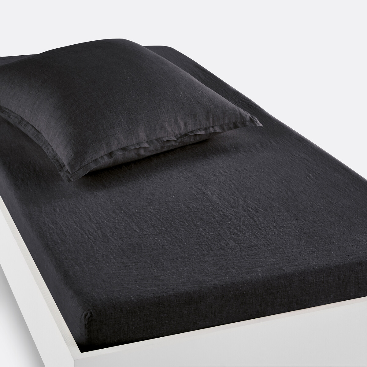 LA REDOUTE INTERIEURS Hoeslaken in gewassen linnen, omslag 30 cm, Linot